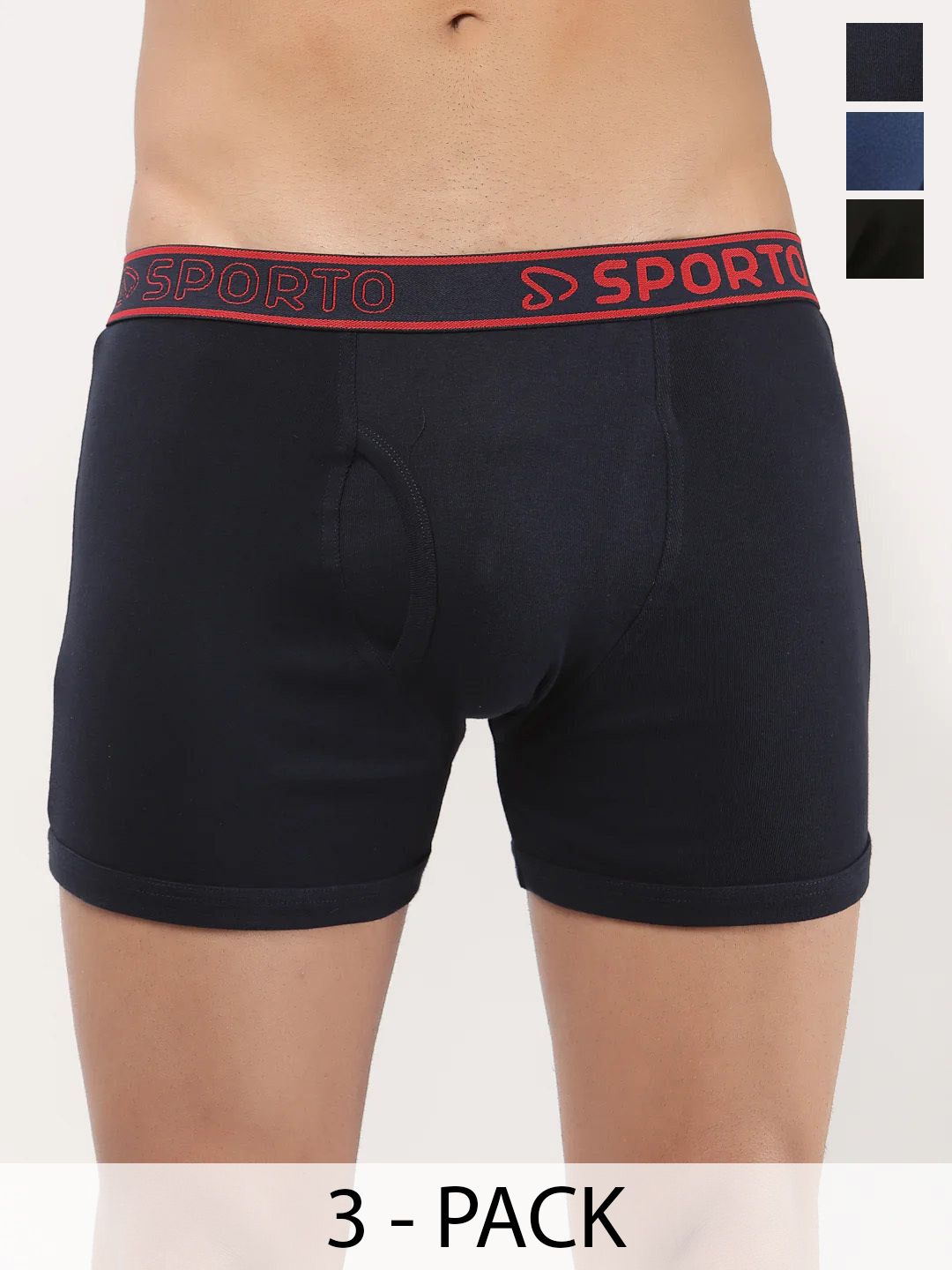 Sporto by Macho Pack Of 3 Mid Rise Trunks-picture-37