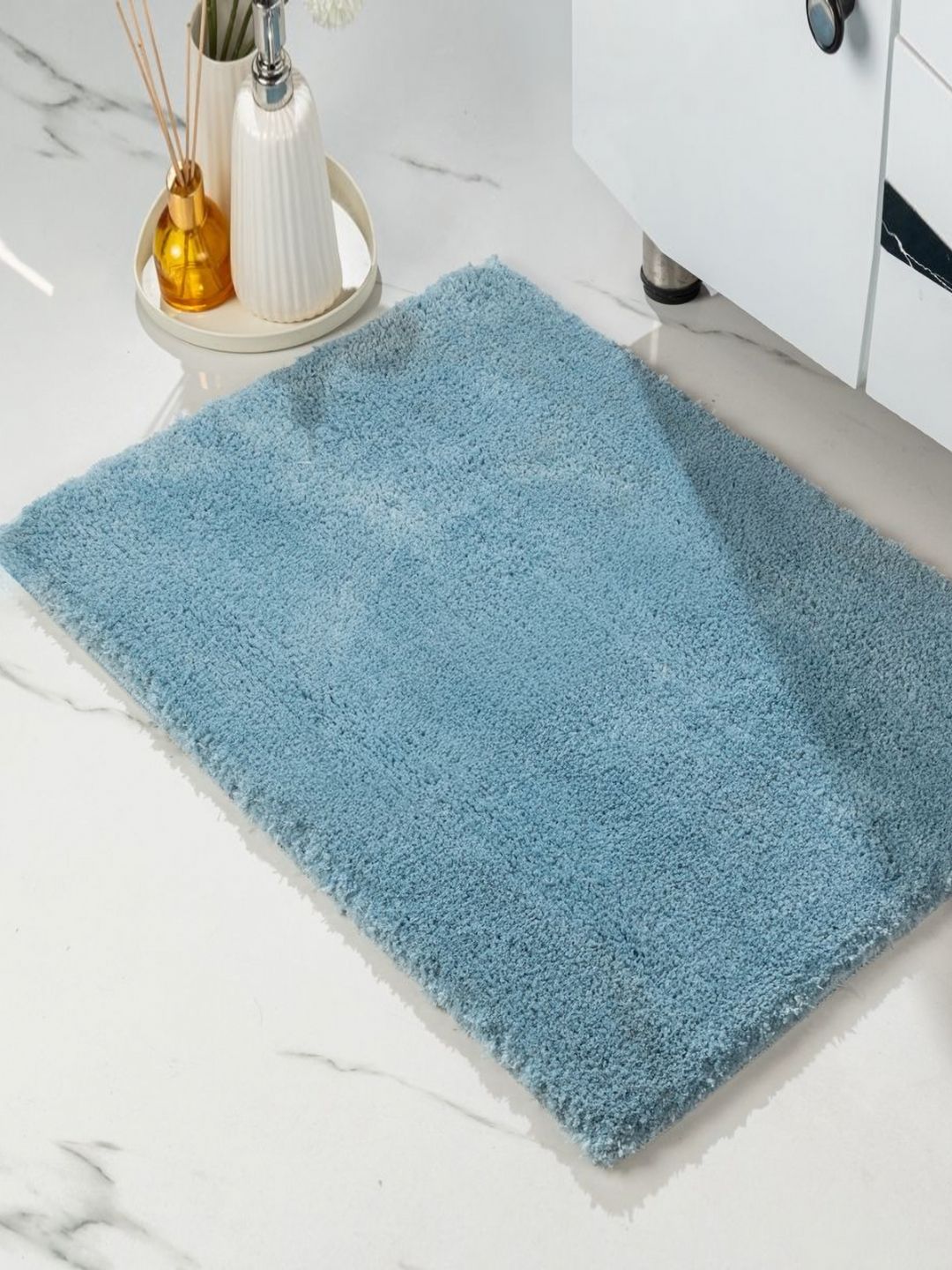 Saral Home Pack of 2 Light Blue Striped Soft Microfiber Bath Mats (50x70 cm )-picture-32