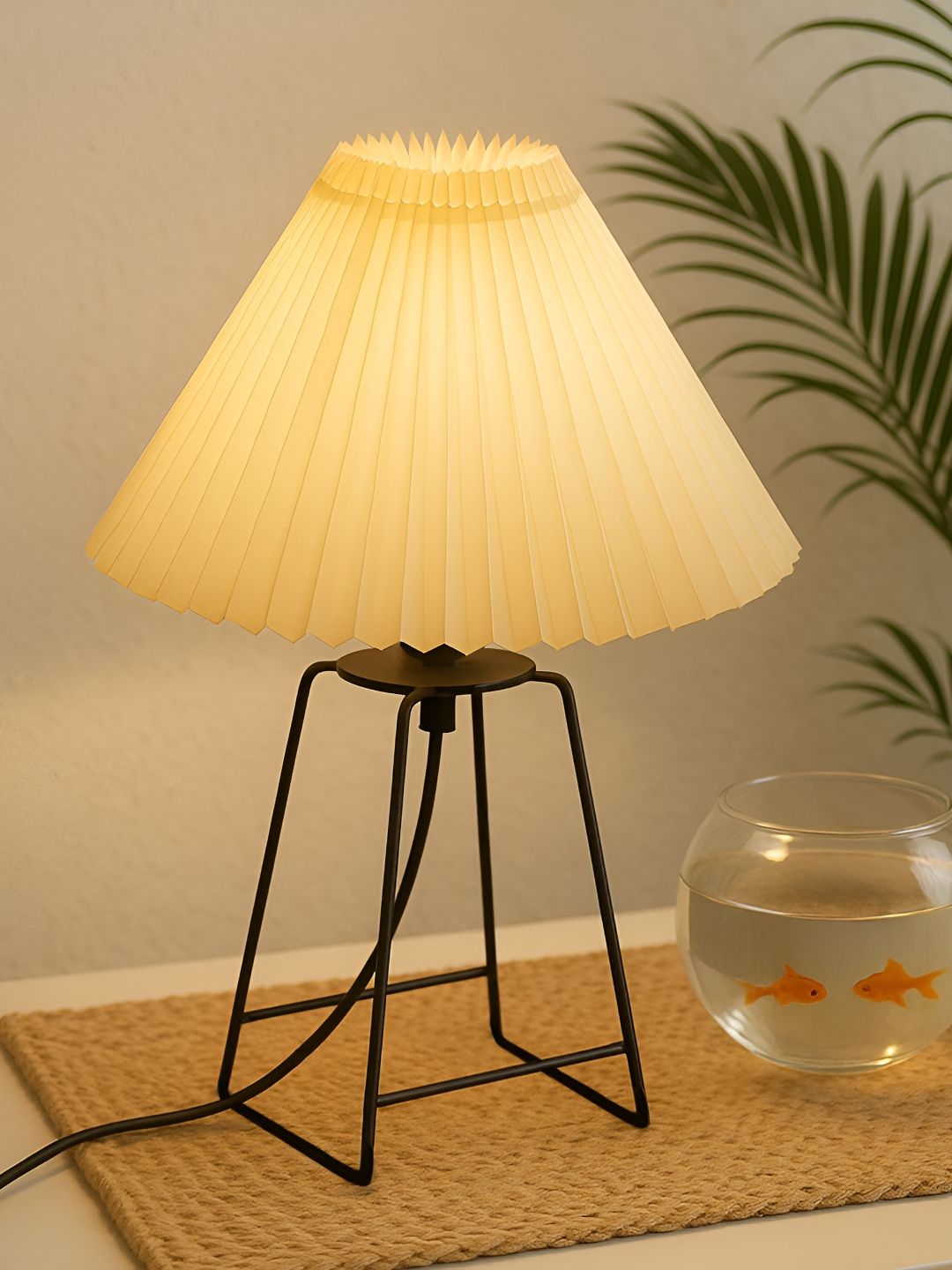 Homesake White & Black Frustum Shaped Table Lamp-picture-41