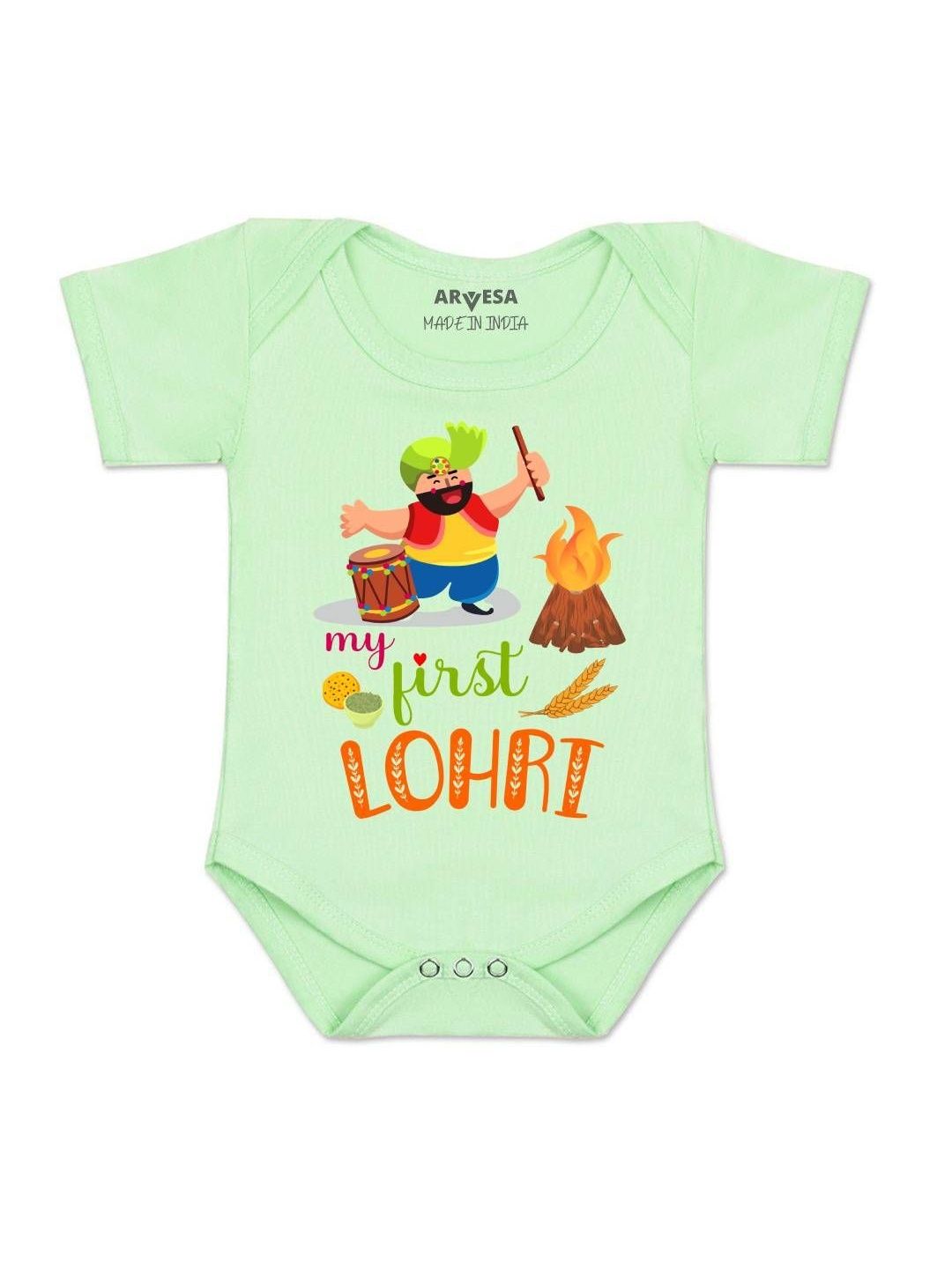 Arvesa Kids-Unisex Green Cotton Rompers-picture-42