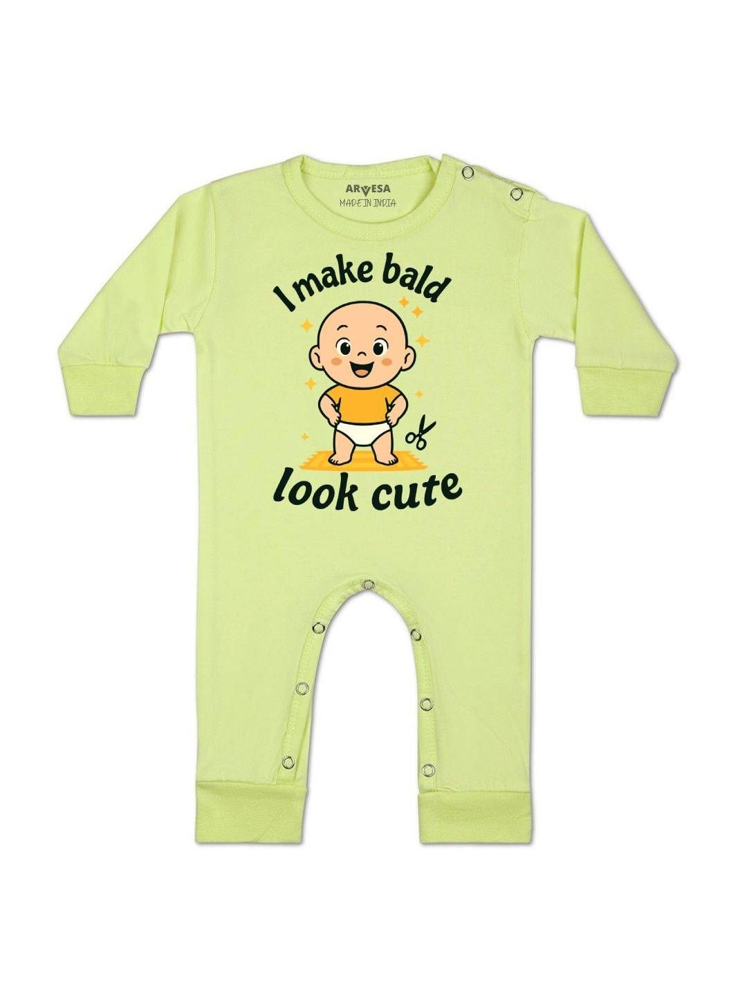 Arvesa Kids-Unisex Yellow Cotton Rompers-picture-40