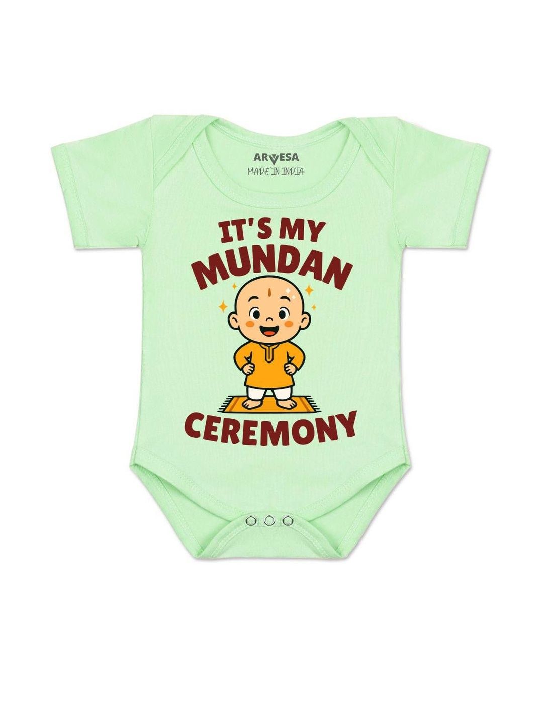 Arvesa Kids-Unisex Green Cotton Rompers-picture-16