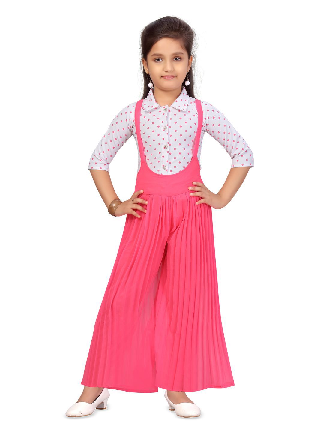 BAESD Girls Polka Dot Printed Georgette Basic Jumpsuit-picture-45