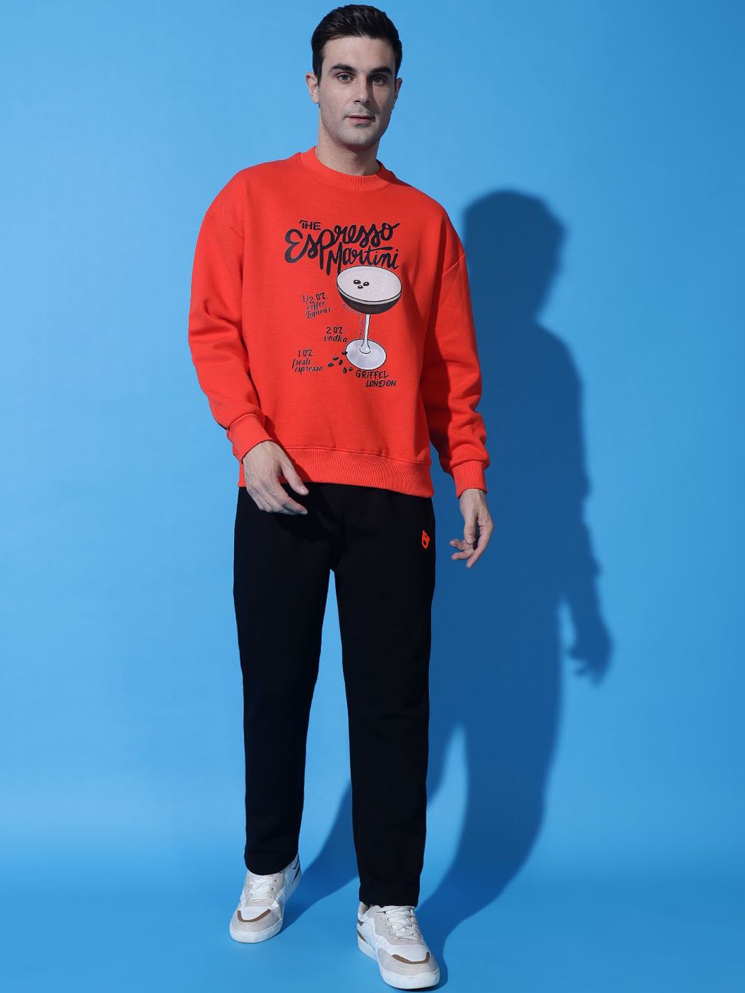 GRIFFEL Graphic Printed Oversized Pure Cotton Sweatshirt With Trouser-image-2