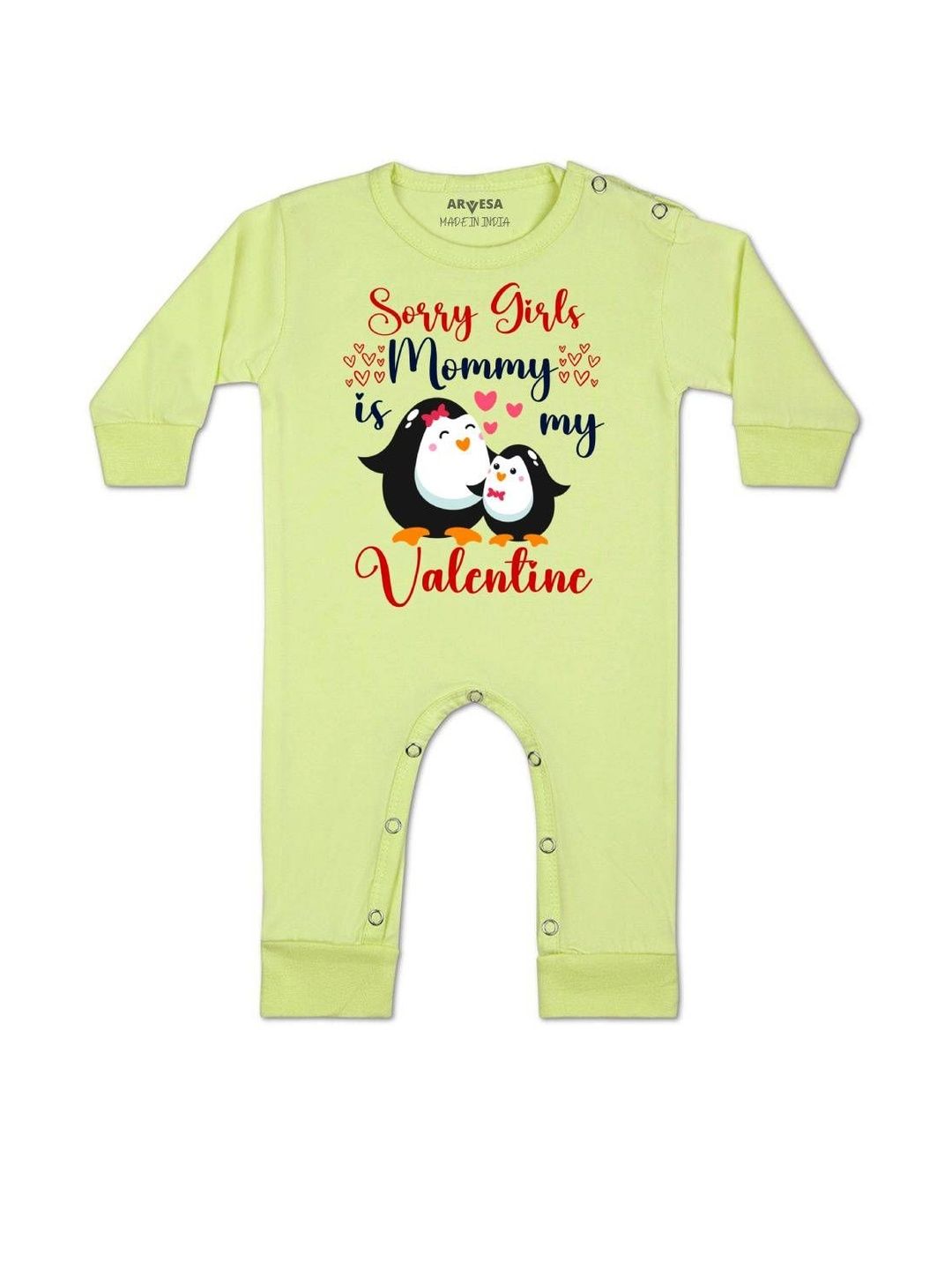 arvesa Sorry Girl Daddy Is My Valentine Printed Baby Rompers-picture-46