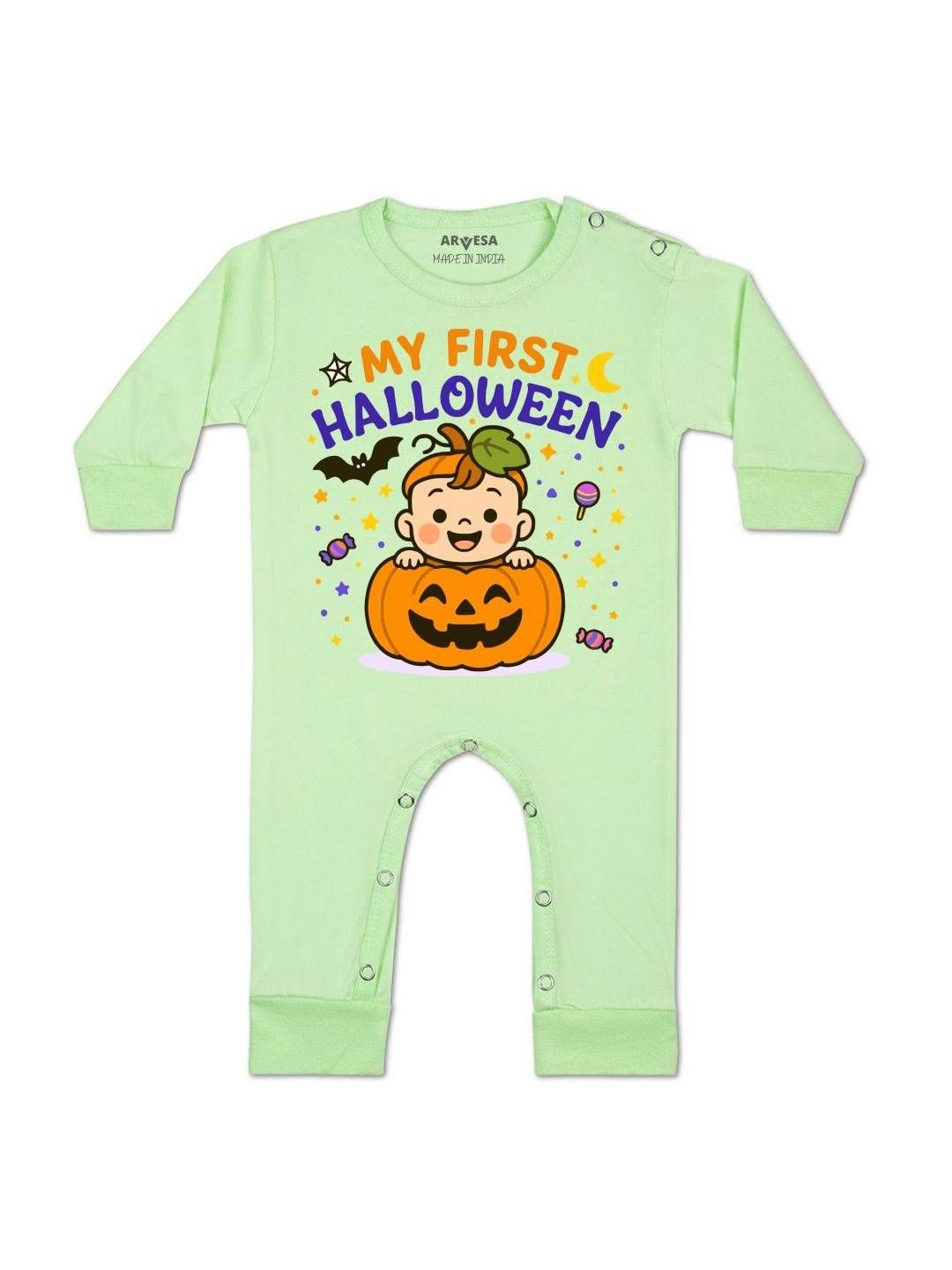 Arvesa Kids-Unisex Green Cotton Rompers-picture-56