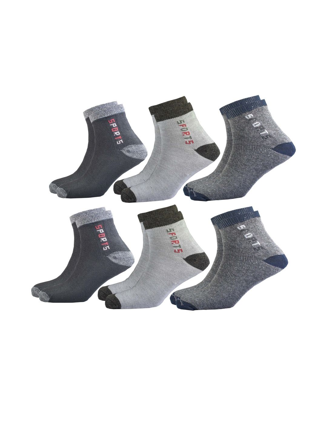 TINY HANDS Men Pack Of 6 Cotton Sports Daily Wear Ankle Length Socks-image-43