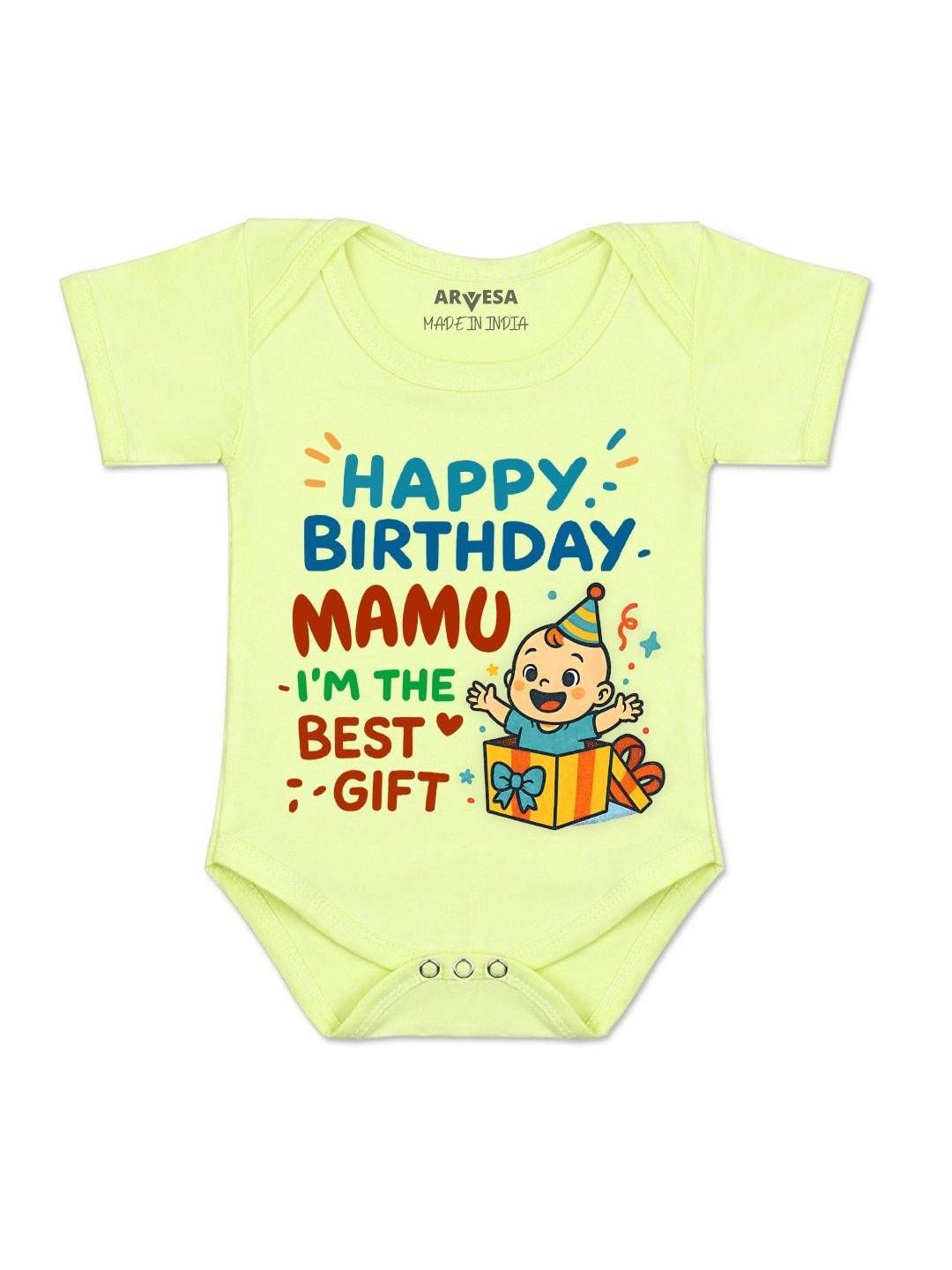 Arvesa Kids-Unisex Yellow Cotton Rompers-picture-26