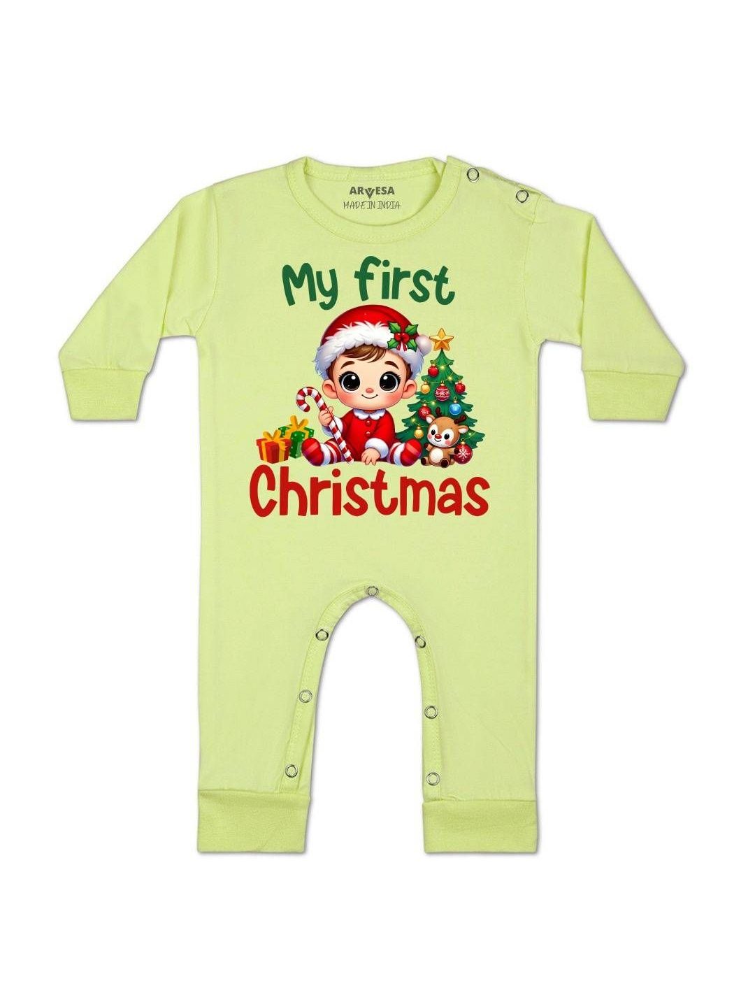 Arvesa Kids-Unisex Yellow Cotton Rompers-picture-40