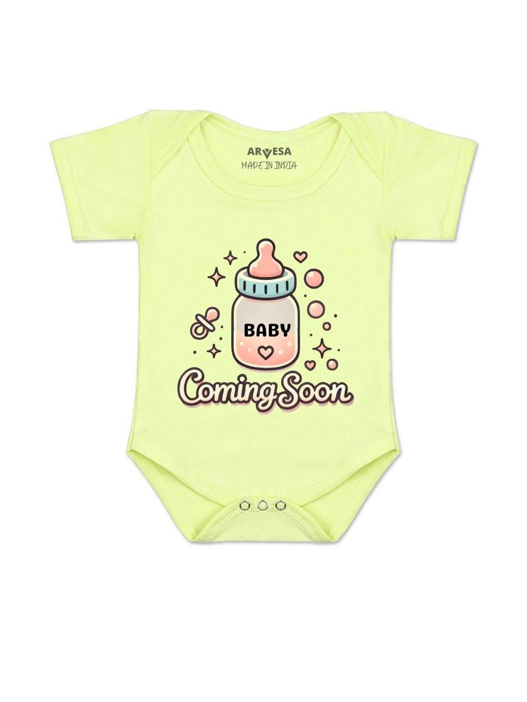Arvesa Kids-Unisex Yellow Cotton Rompers-picture-10