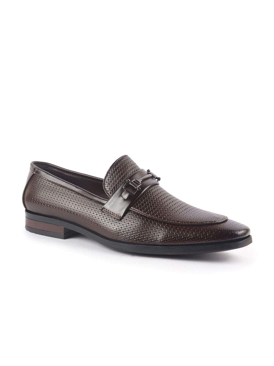 FAUSTO Men Buckle Textured Formal Slip-On Shoes-picture-47
