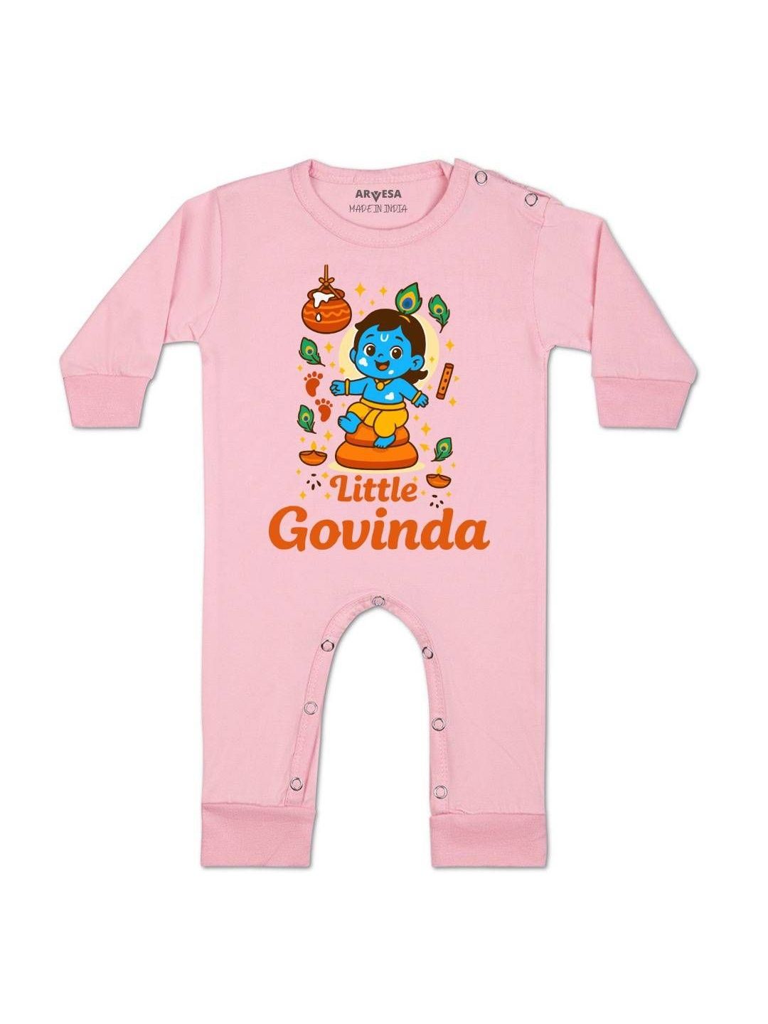Arvesa Kids-Unisex Pink Cotton Rompers-picture-51