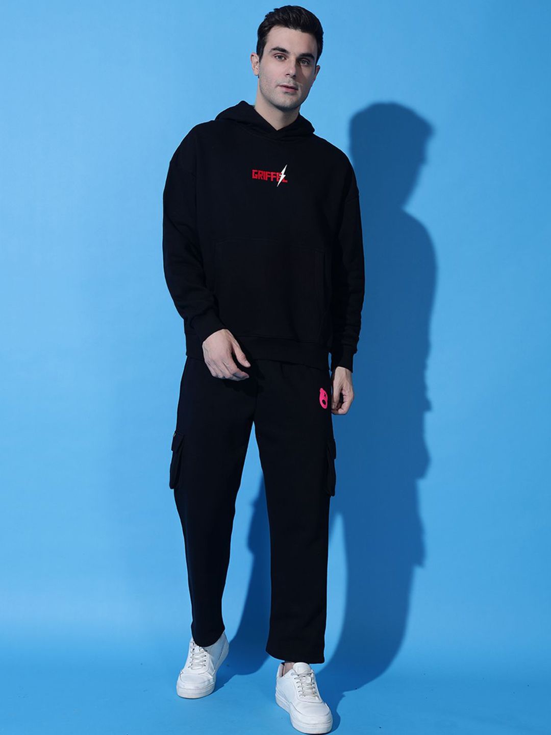 GRIFFEL Brand Logo Printed Pure Cotton Oversized Tracksuit-picture-22