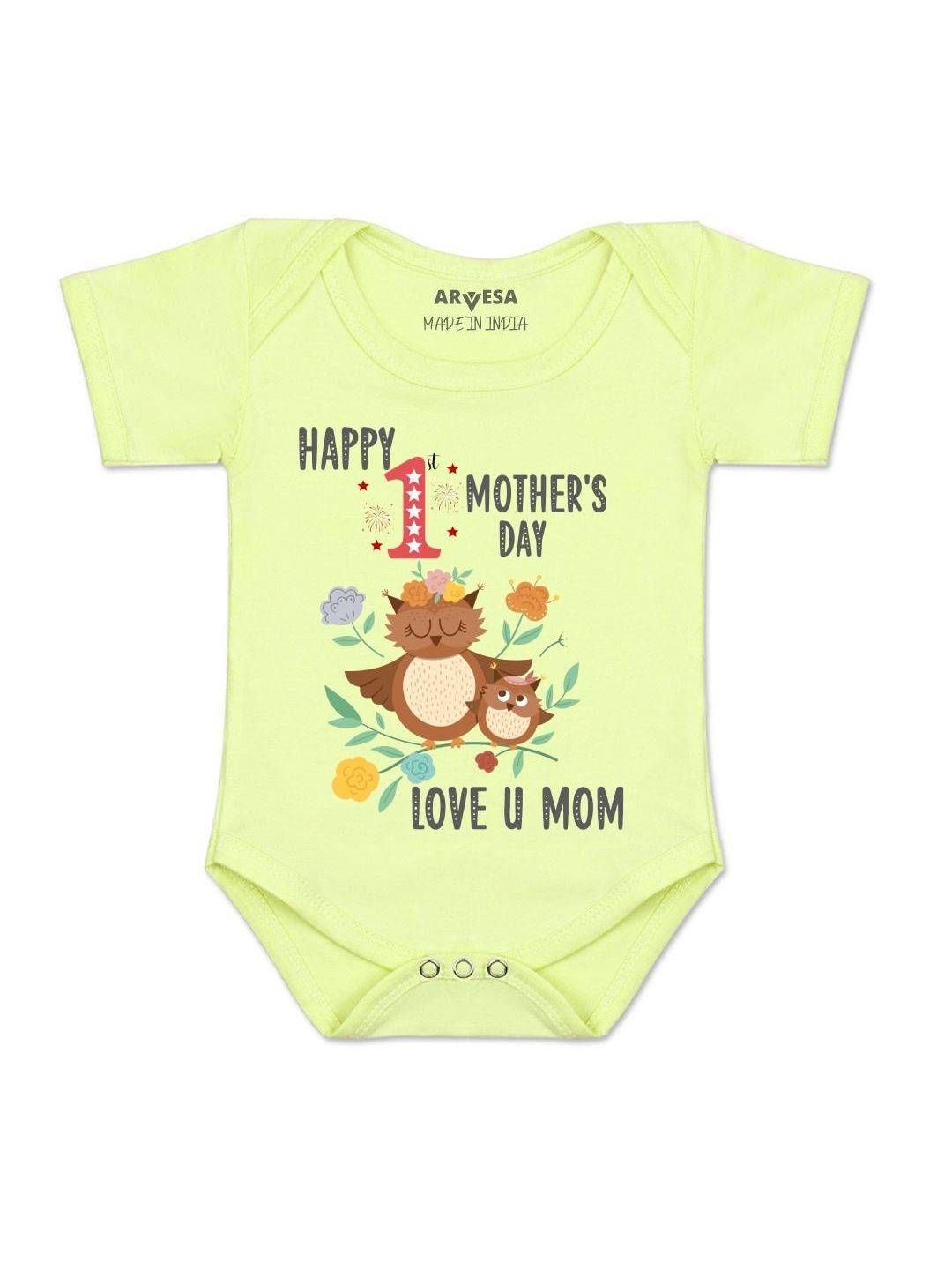 Arvesa Kids-Unisex Yellow Cotton Rompers-picture-37