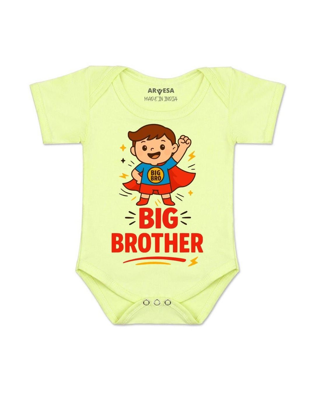 Arvesa Kids-Unisex Yellow Cotton Rompers-picture-28