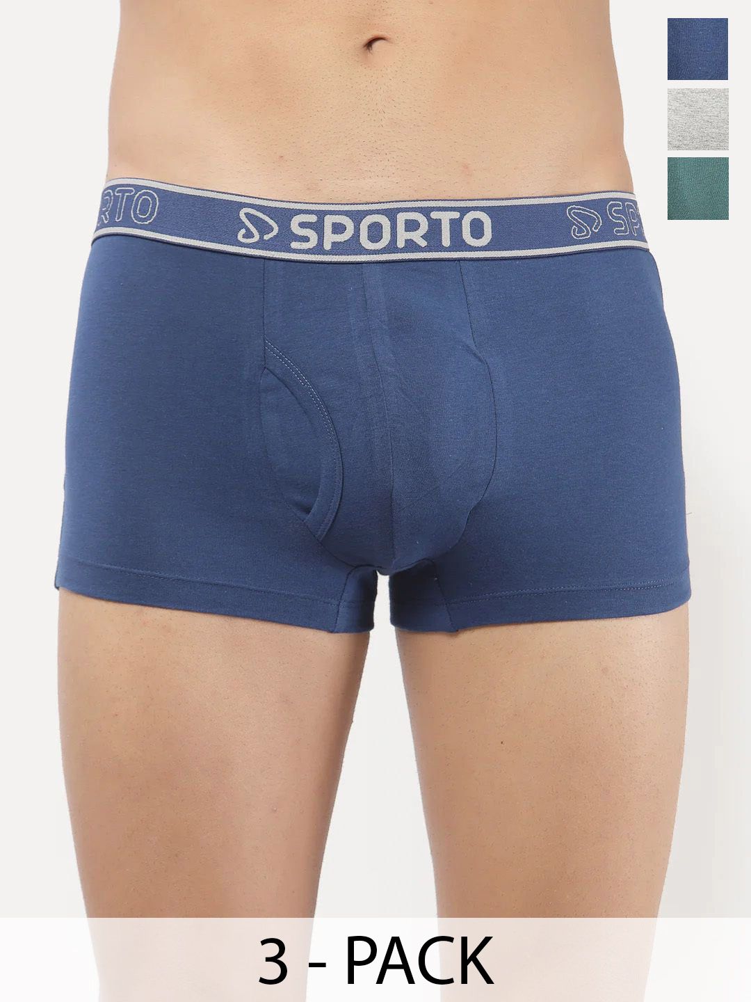 Sporto by Macho Pack Of 3 Mid Rise Trunks-picture-16
