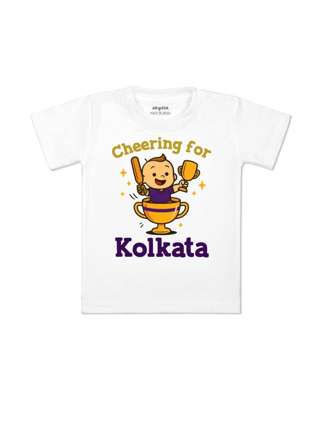 arvesa Cheering For Kolkata Printed Kids Tshirt-picture-15