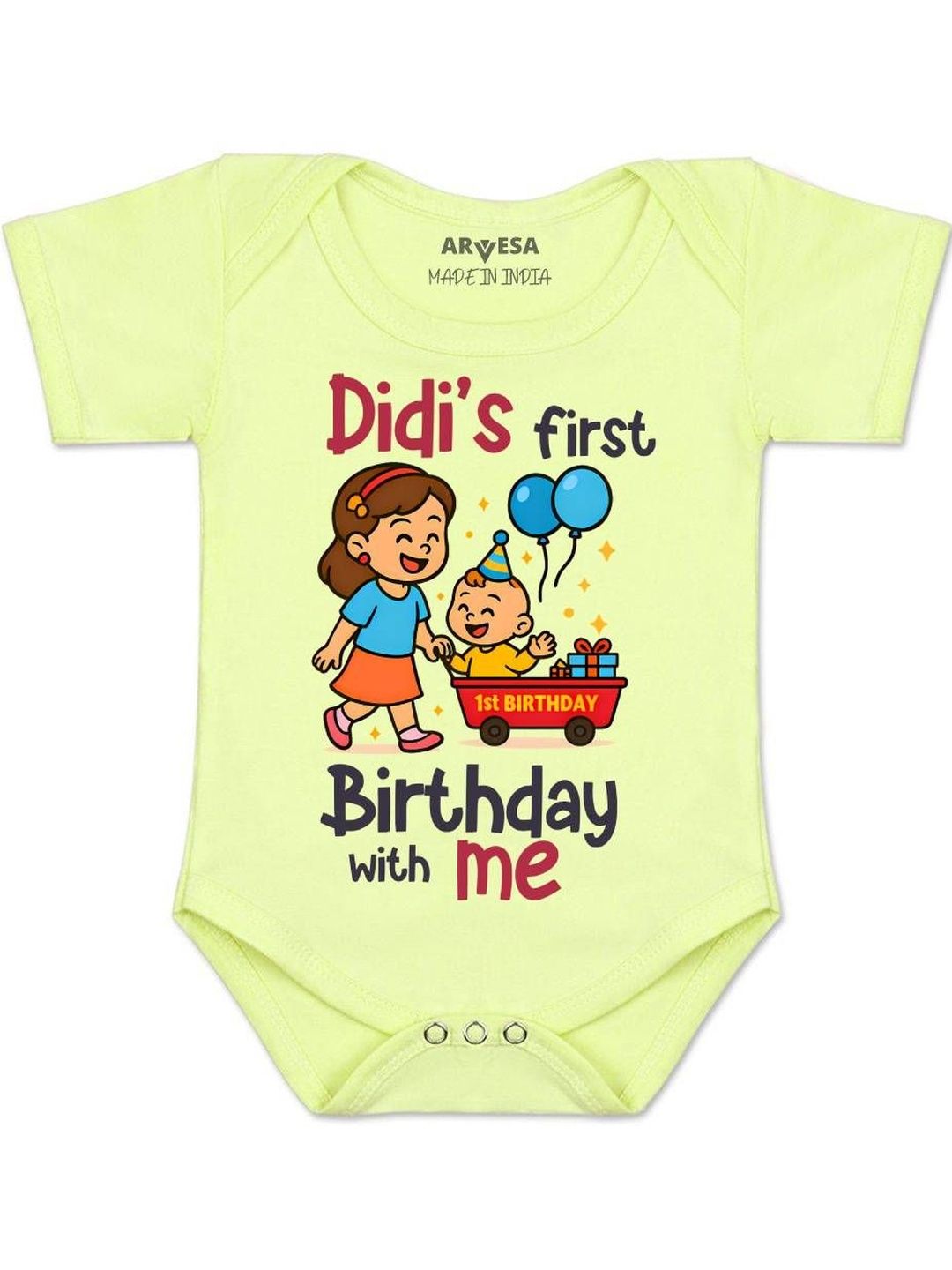 Arvesa Kids-Unisex Yellow Cotton Rompers-picture-34