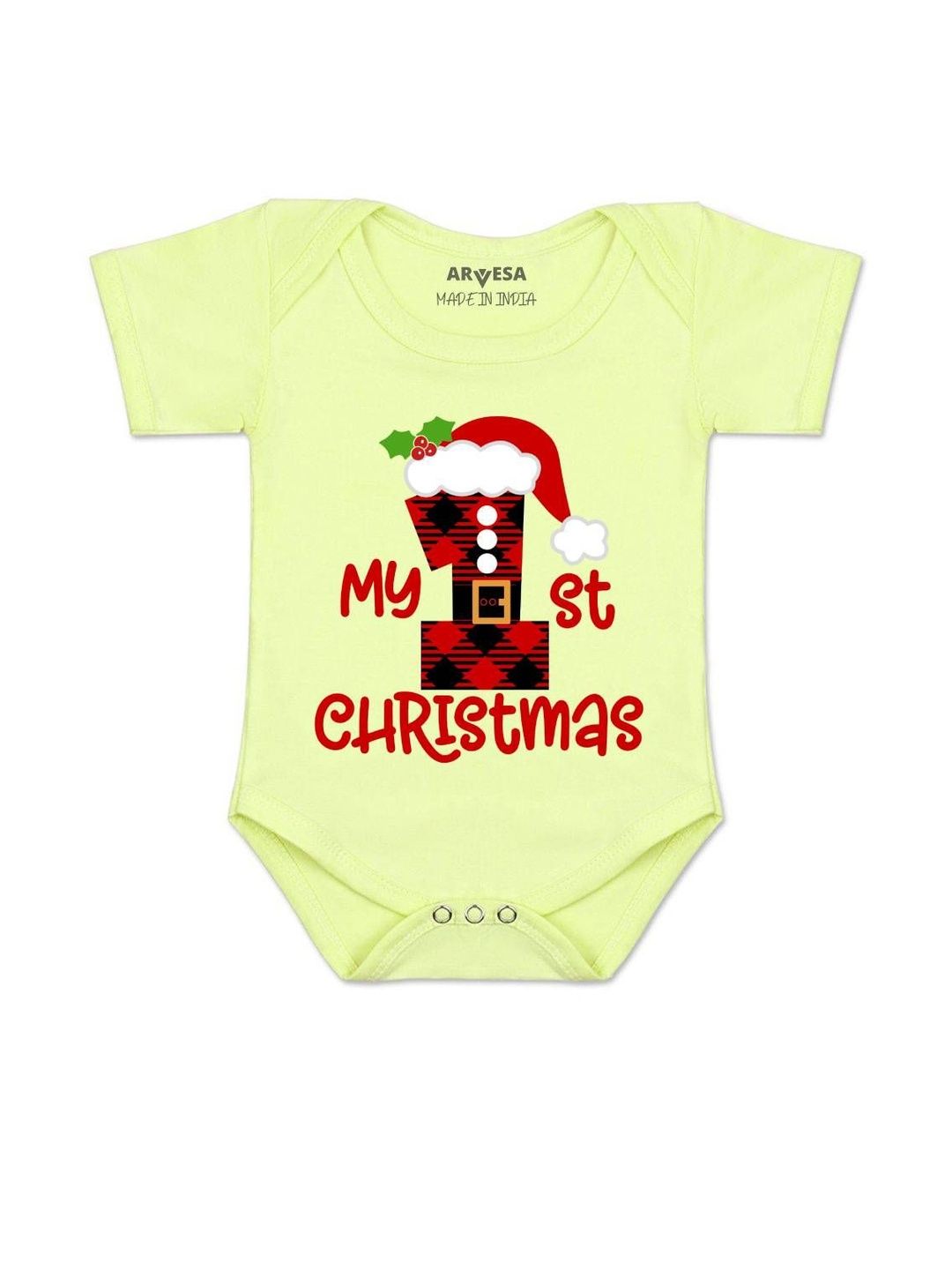 Arvesa Kids-Unisex Yellow Cotton Rompers-picture-10