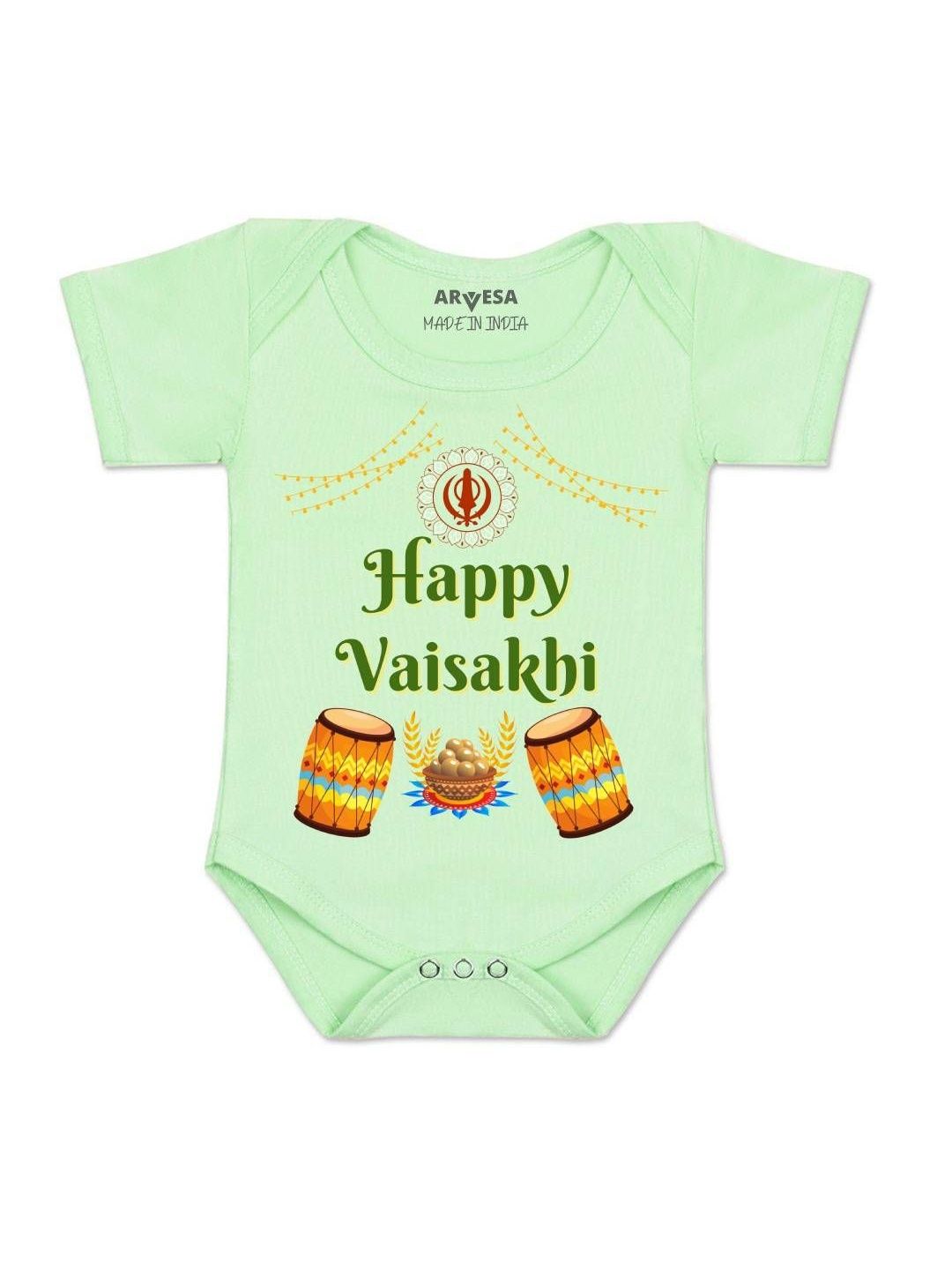 Arvesa Kids-Unisex Green Cotton Rompers-picture-54