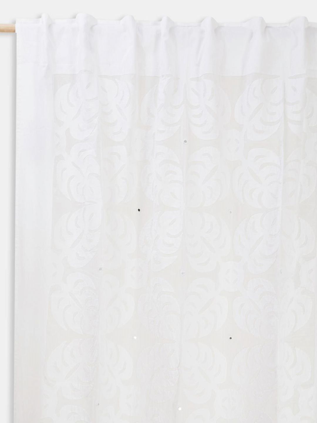 Fabindia Adhira White Embroidered Cotton Door Curtain-image-43