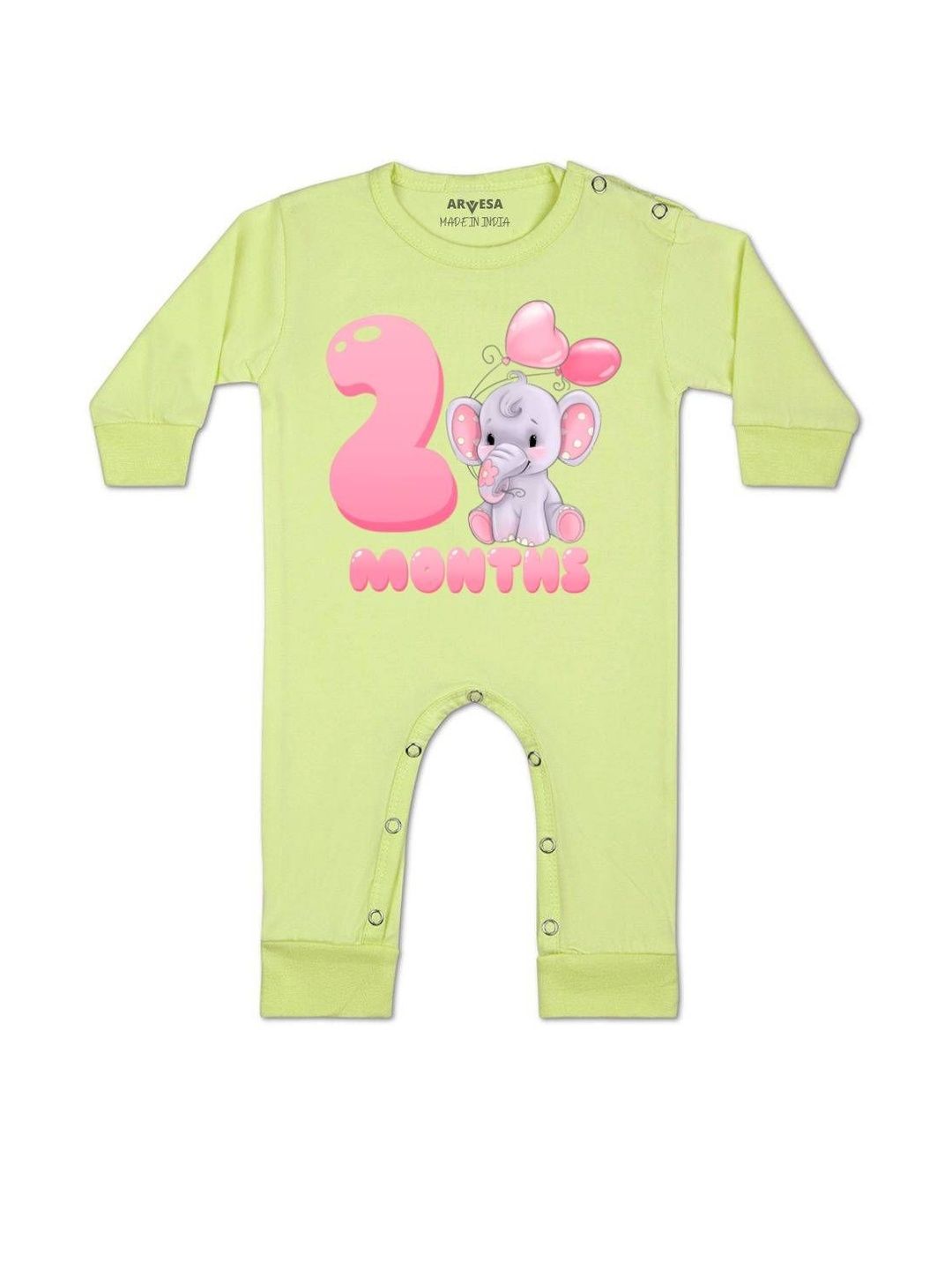 Arvesa Kids-Unisex Yellow Cotton Rompers-picture-37