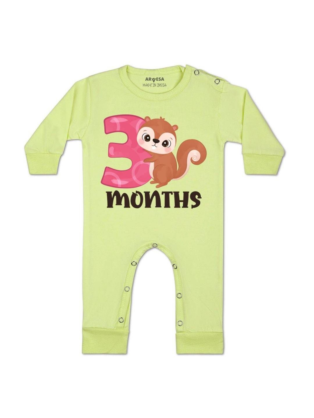 Arvesa Kids-Unisex Yellow Cotton Rompers-picture-18