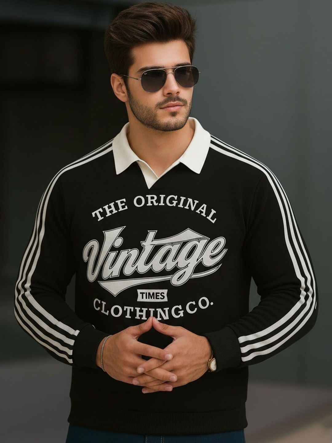 Force Men Typography Printed Polo Collar Cotton T-shirt-picture-16