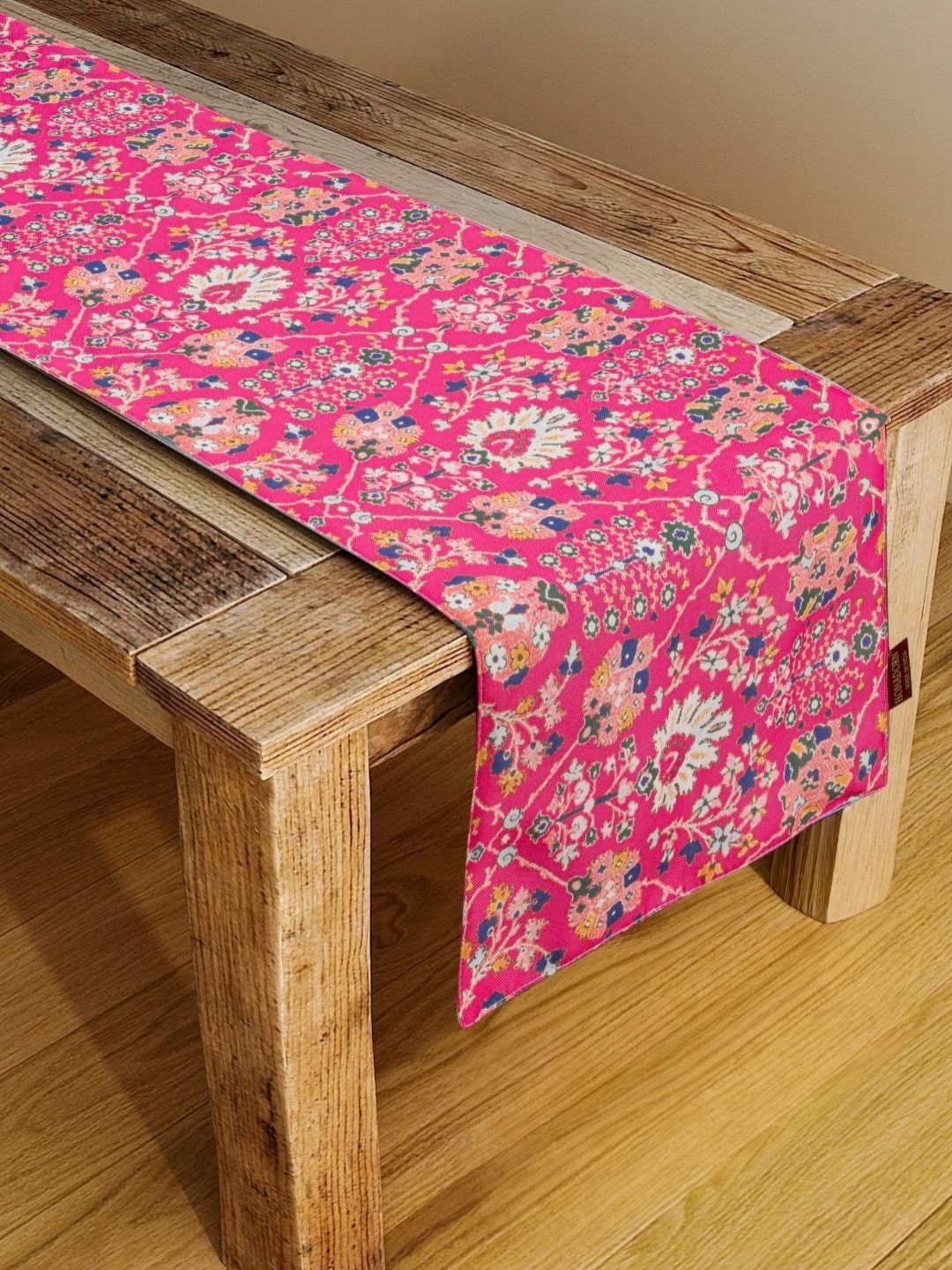 HOMADORN Blue & Pink Digital Printed Table Runner-image-34