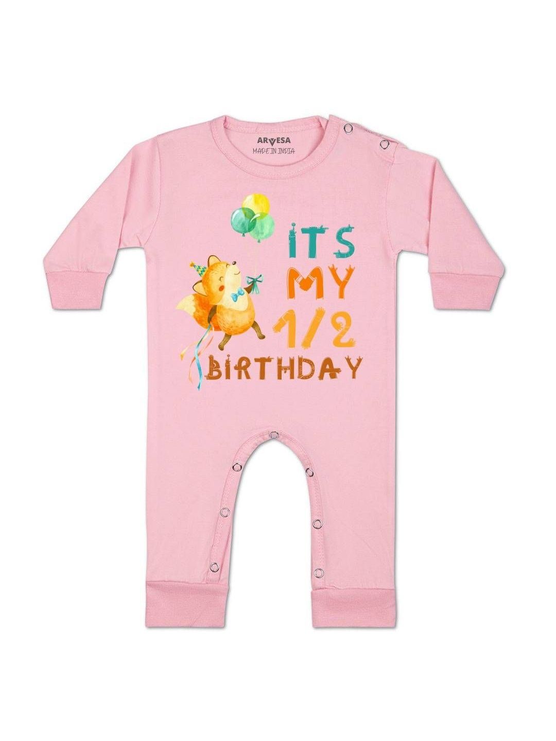 arvesa Half Birthday Printed Baby Rompers-picture-10