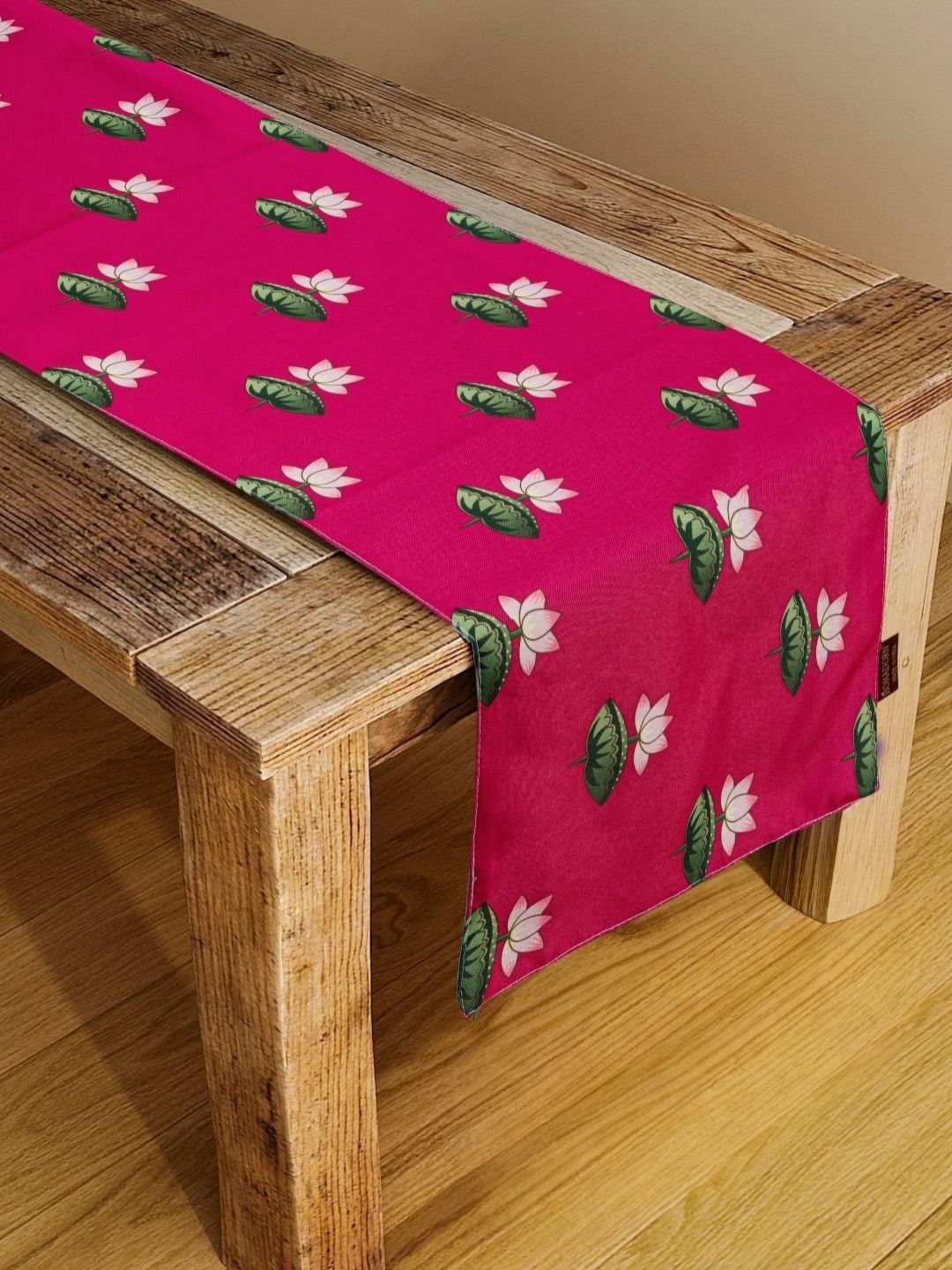 HOMADORN Green & Pink Digital Printed Table Runner-picture-52