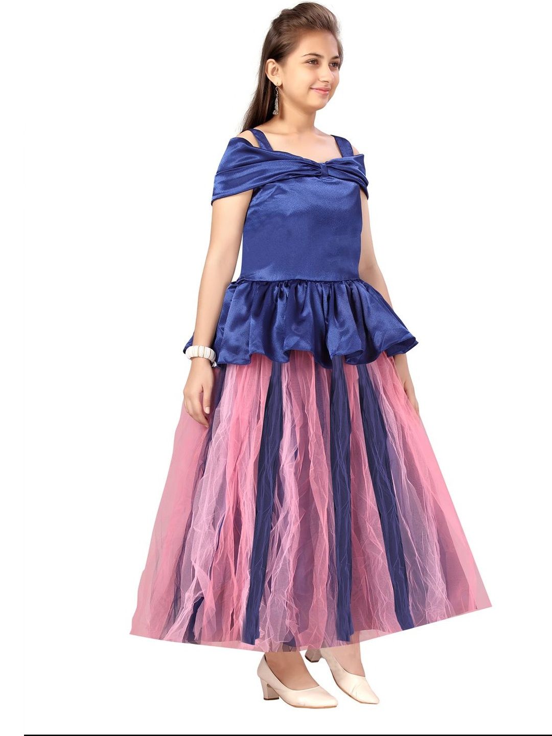 Muhuratam Girls Blue Dresses-image-36