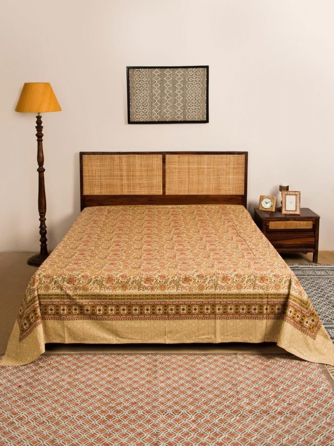 Fabindia Beige & Maroon Ethnic Printed Cotton Single Bed Cover-picture-11
