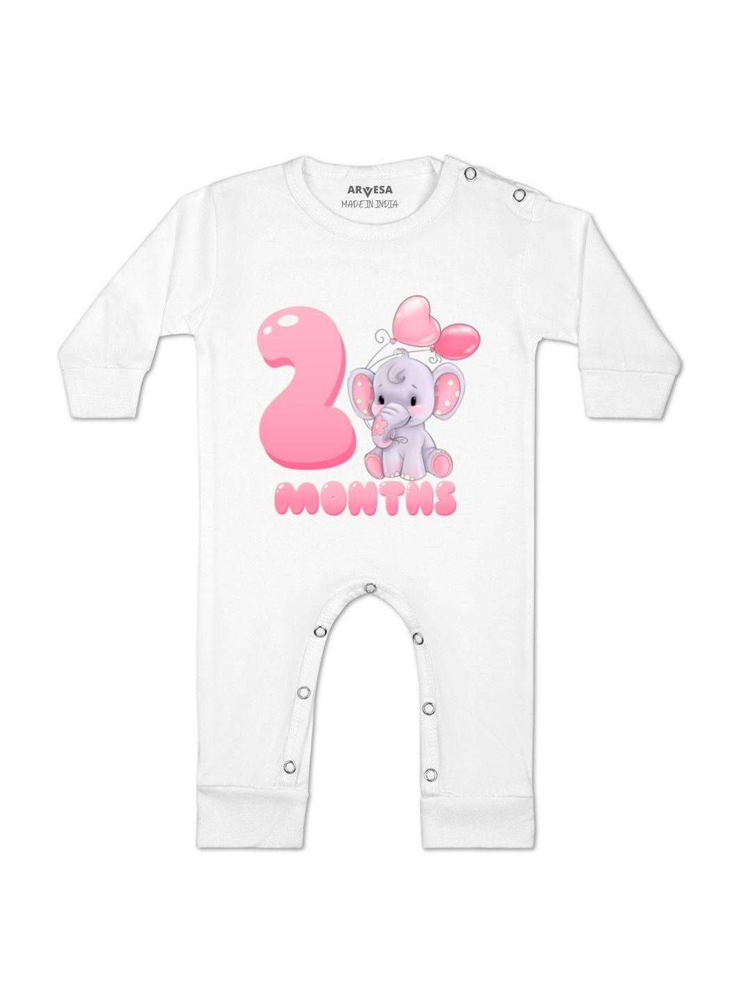 Arvesa Kids-Unisex White Cotton Rompers-picture-27