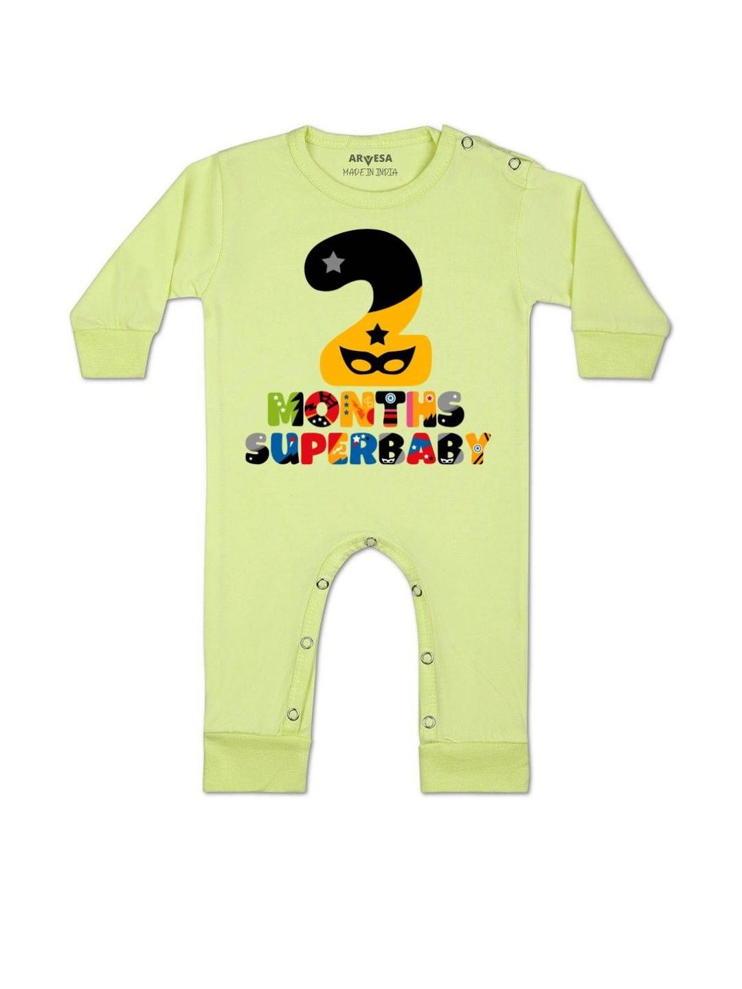 Arvesa Kids-Unisex Yellow Cotton Rompers-picture-41