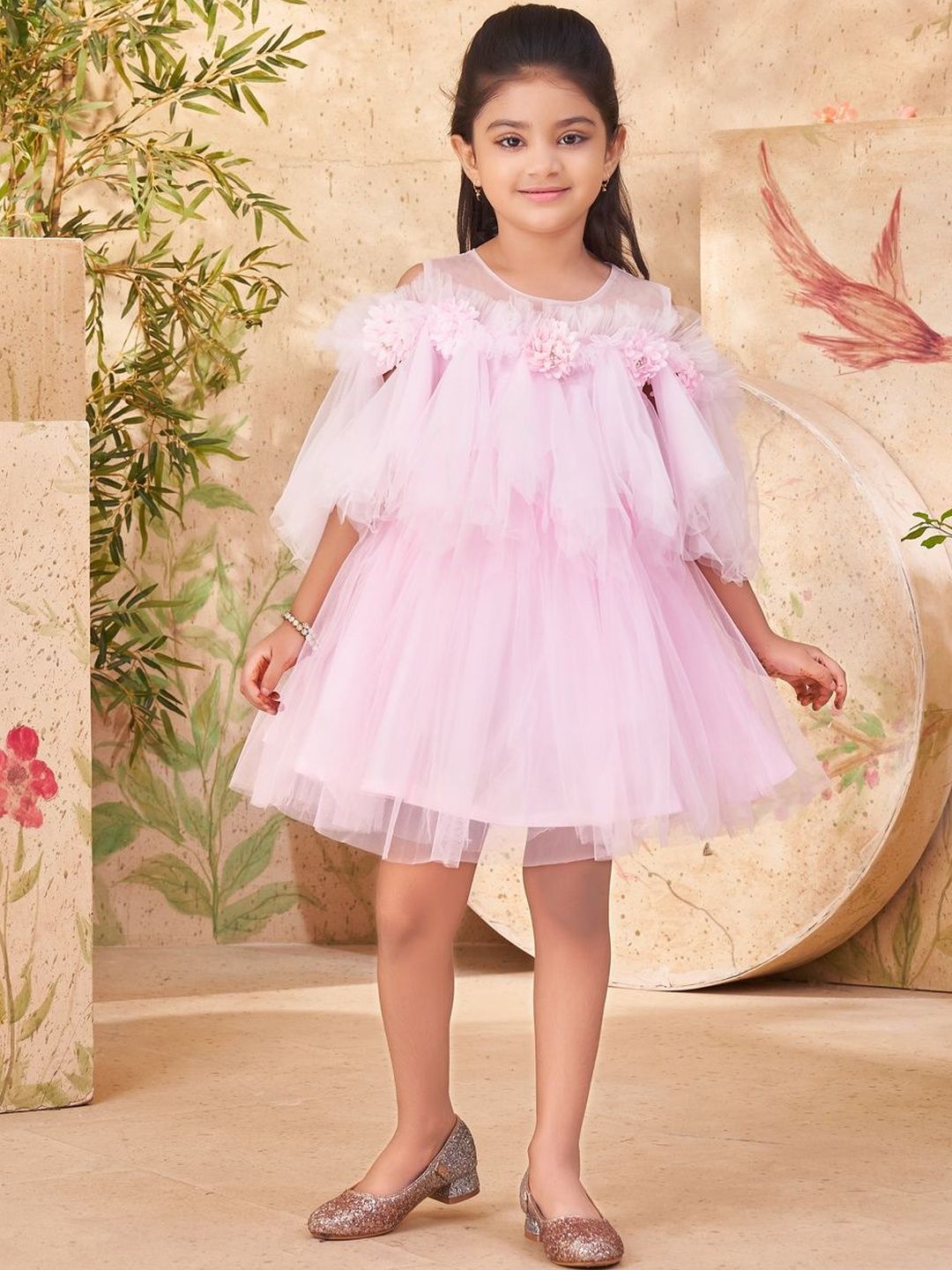 Muhuratam Girls Nylon Fit and Flare Dresses-picture-33