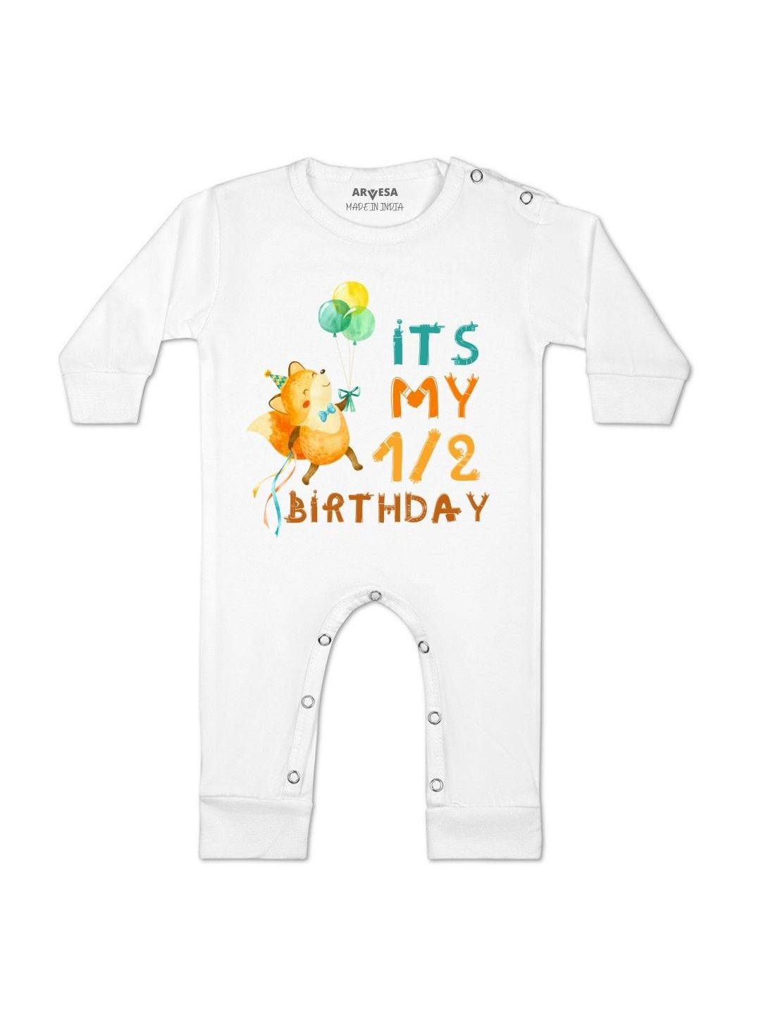arvesa Half Birthday Printed Baby Rompers-picture-15