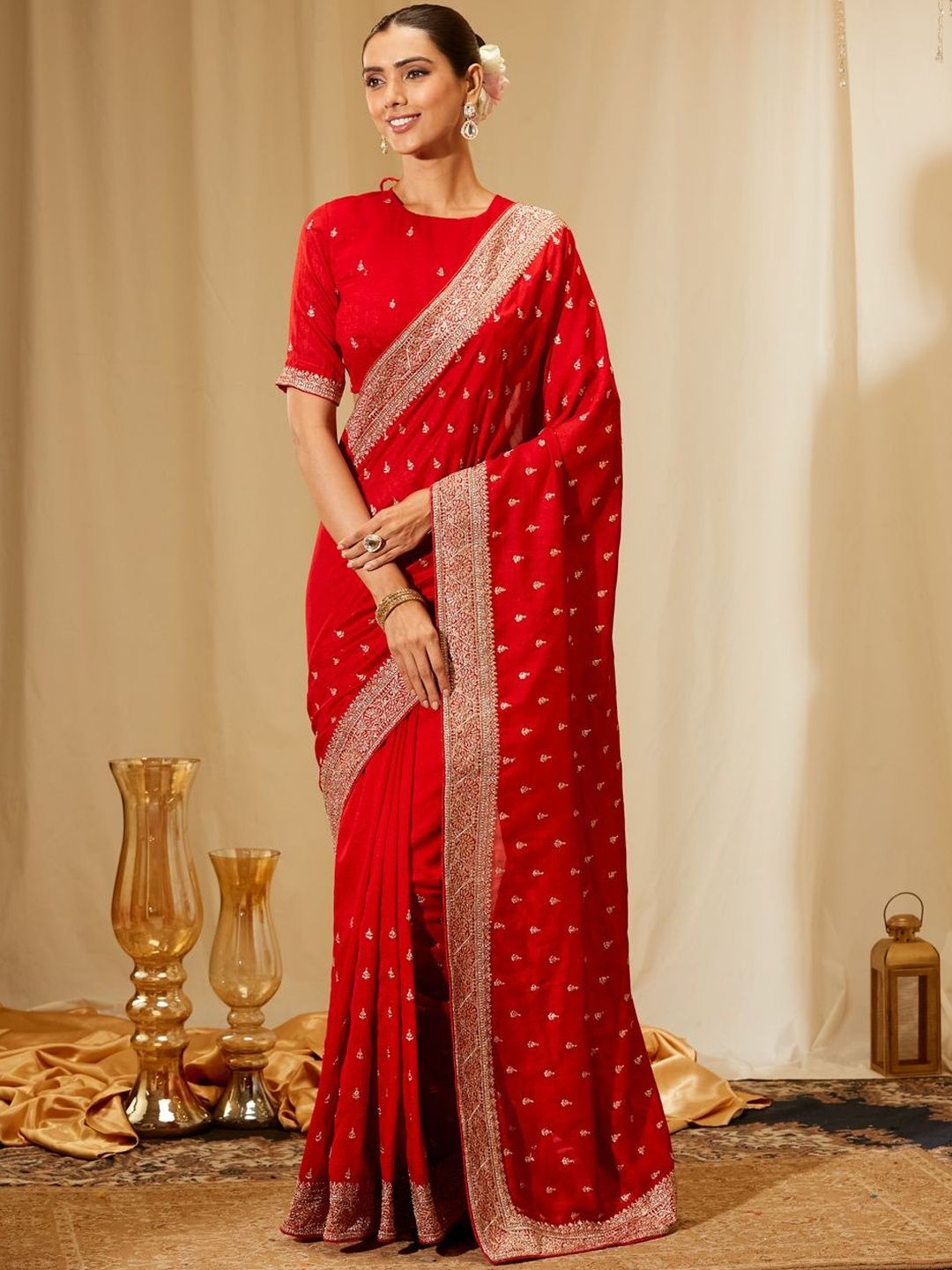 kasee Ethnic Motifs Embroidered Zari Saree-picture-49