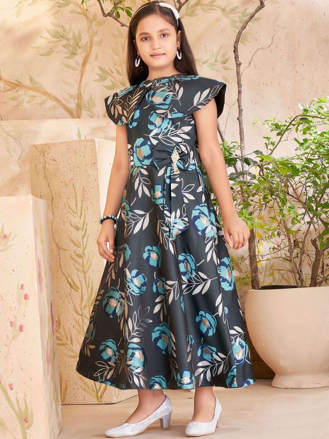 Muhuratam Girls Turquoise Blue Dresses-picture-53