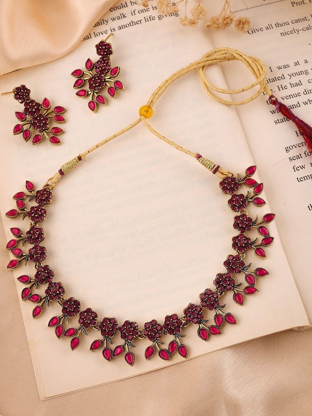 Anouk Gold-Plated Brass American Diamond Jewellery Set-image-26