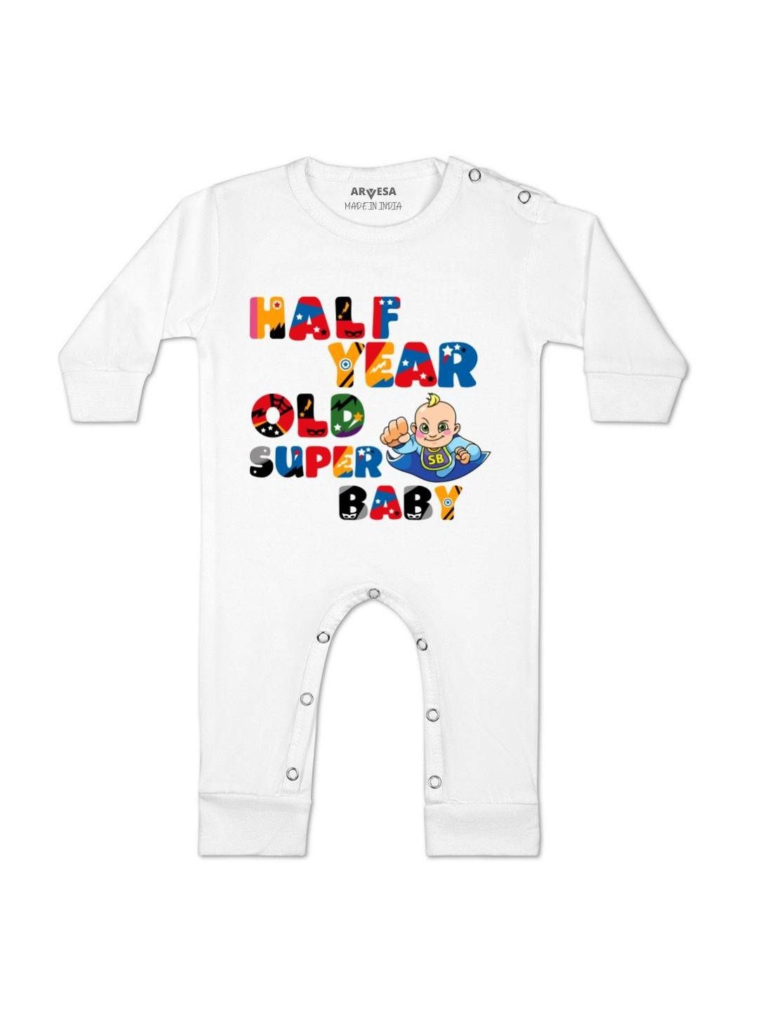 arvesa Half Birthday Printed Baby Rompers-picture-12