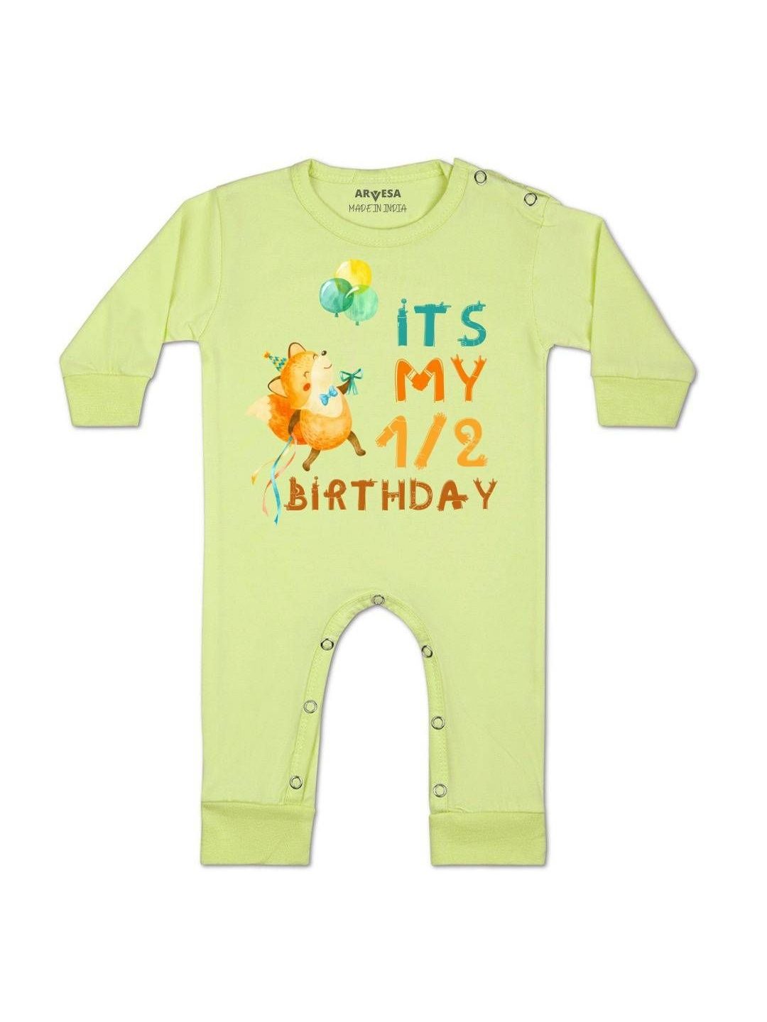 arvesa Half Birthday Printed Baby Rompers-picture-11