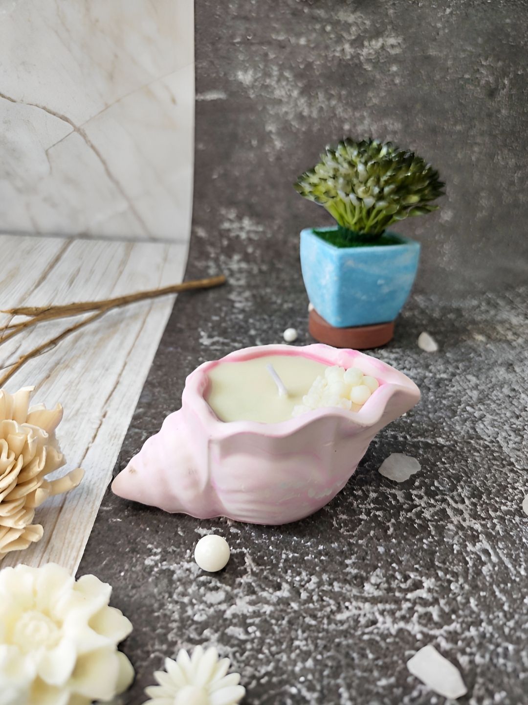 Candle Nest White & Pink Ethereal Jasmine Scented Ceramic Jar Candles-image-27