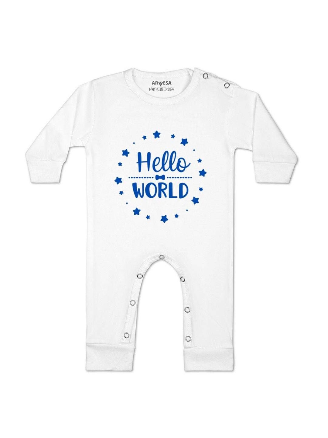 Arvesa Kids-Unisex White Cotton Rompers-picture-11
