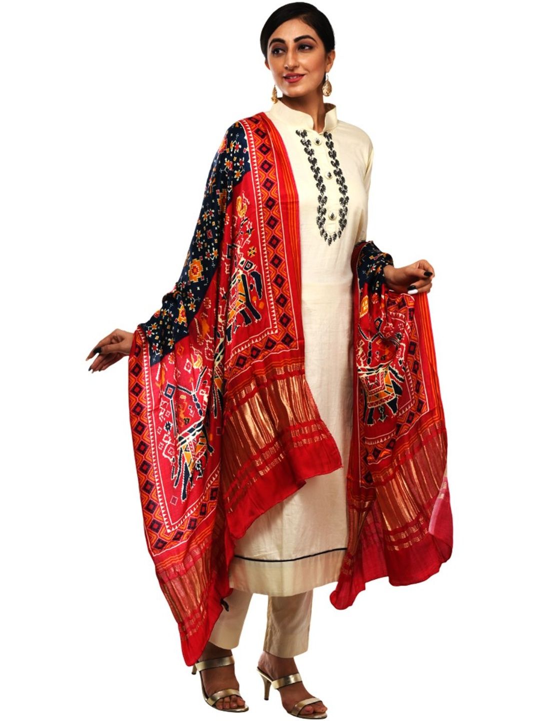 Desibutik Women Ethnic Motifs Silk Printed Dupatta-picture-21