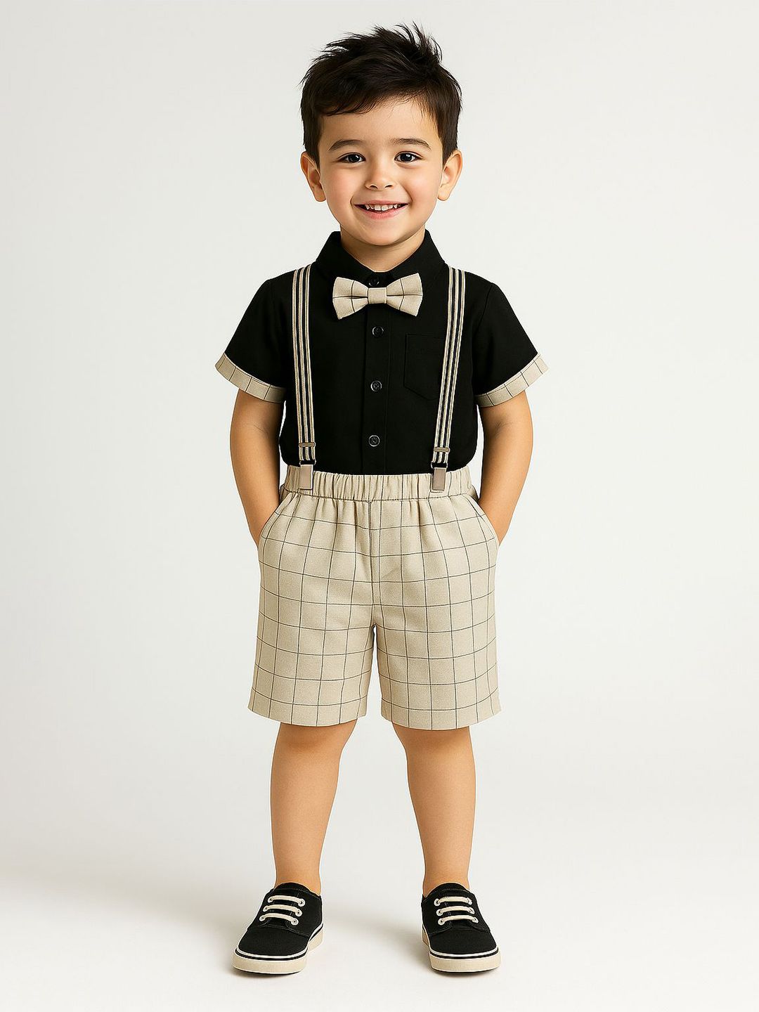 BAESD Boys Short Sleeves Pure Cotton Shirt With Shorts-image-19