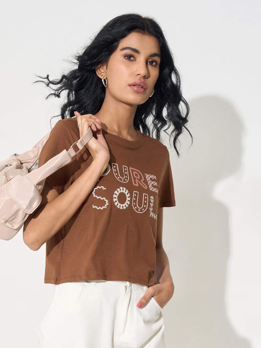 People Women Typography Printed Round Neck Pure Cotton T-shirt-picture-23