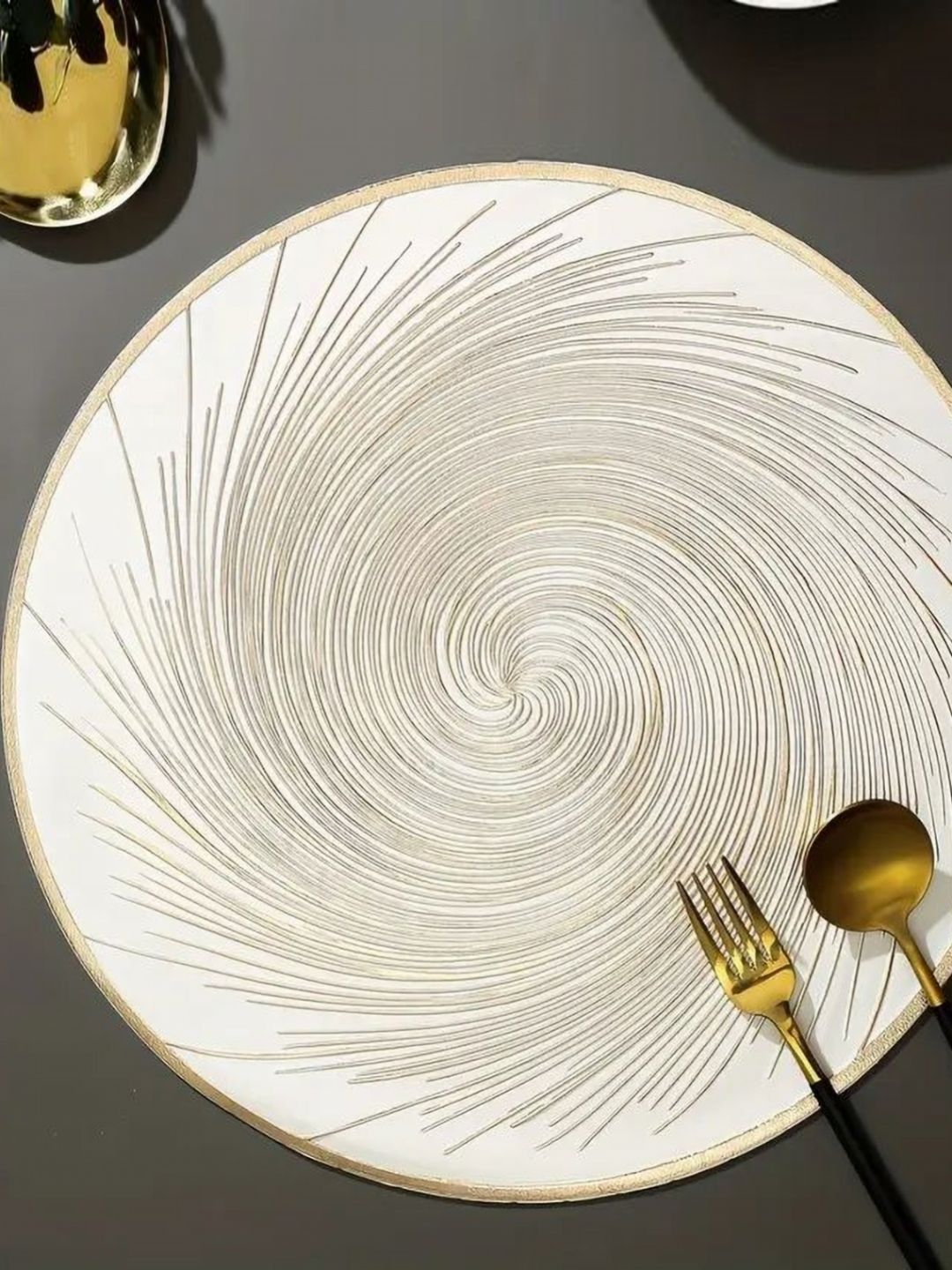 Dakshya Industries Beige & White Textured Waterproof Table Placemats-picture-12