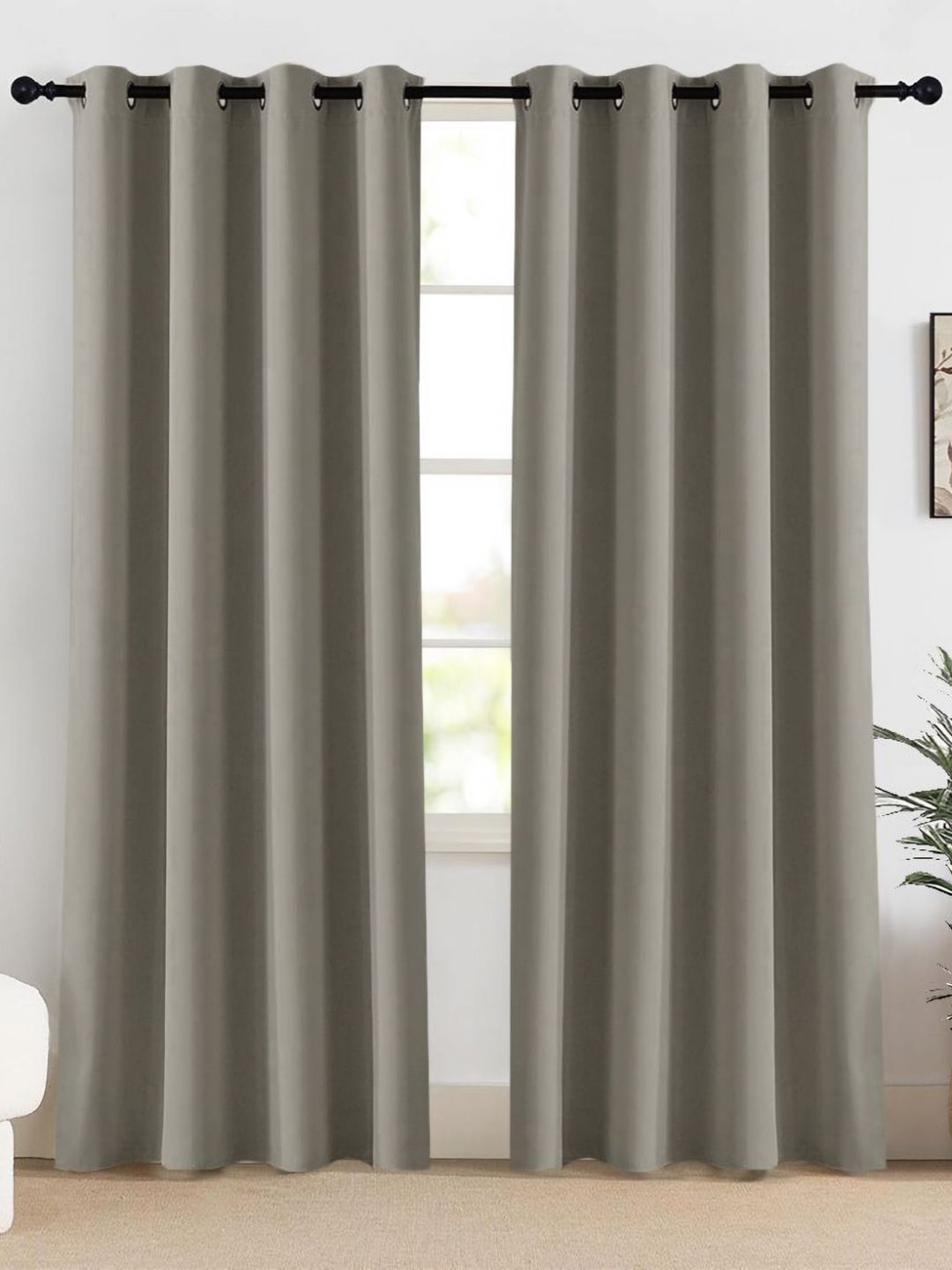 HOMEMONDE Grey Set of 2 Black Out Long Door-picture-23