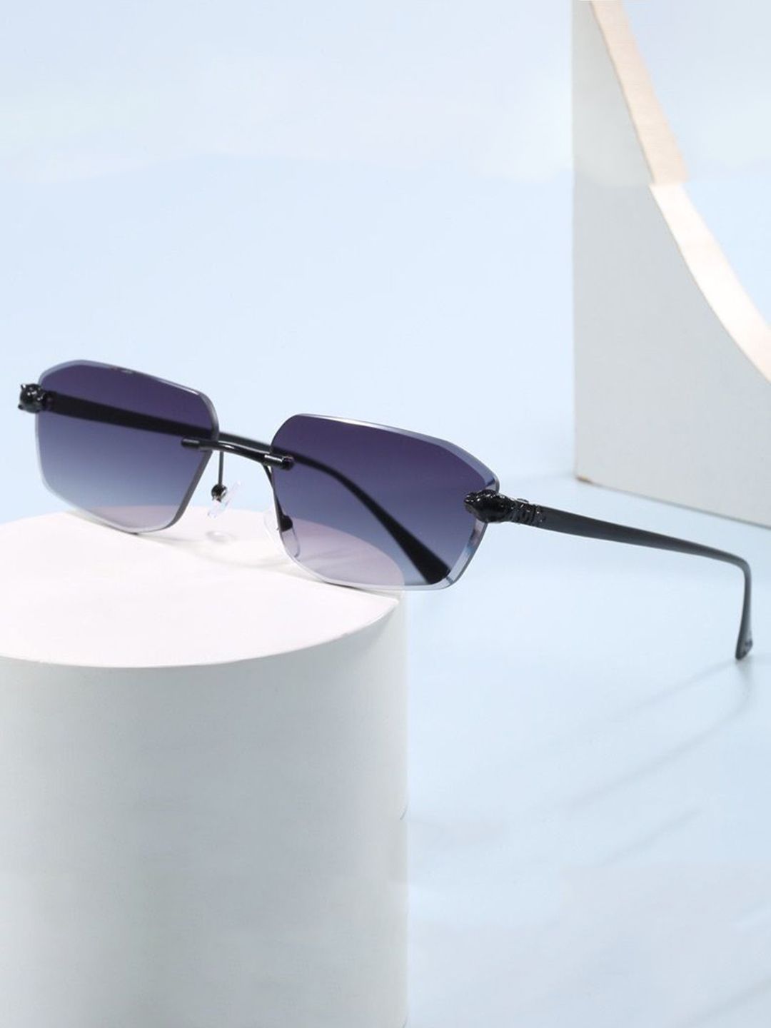 AUGEN Unisex Rimless Full-Metal UV Protected Rectangle Sunglasses-image-49
